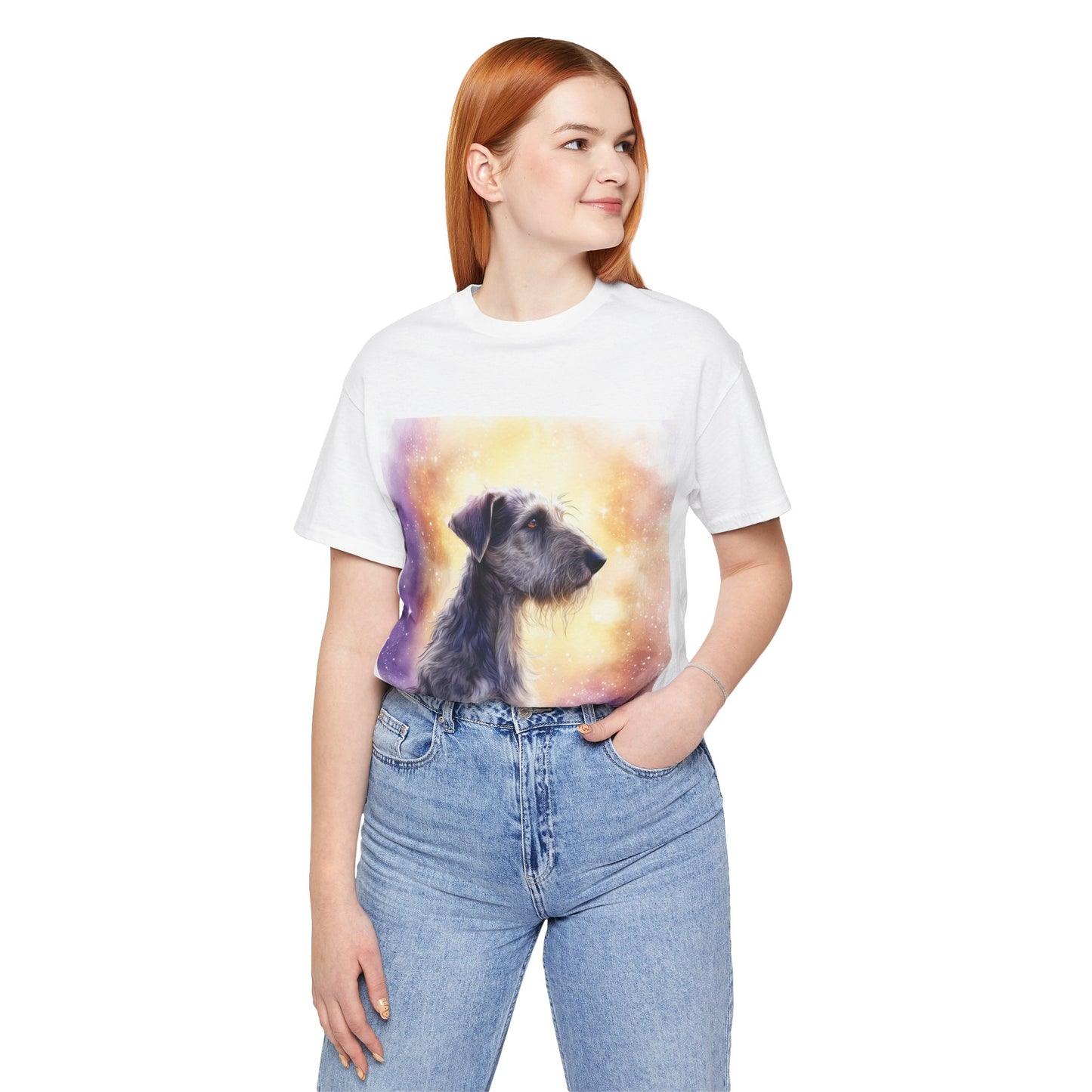 Watercolor Irish Wolf Hound Unisex Jersey Short Sleeve Tee