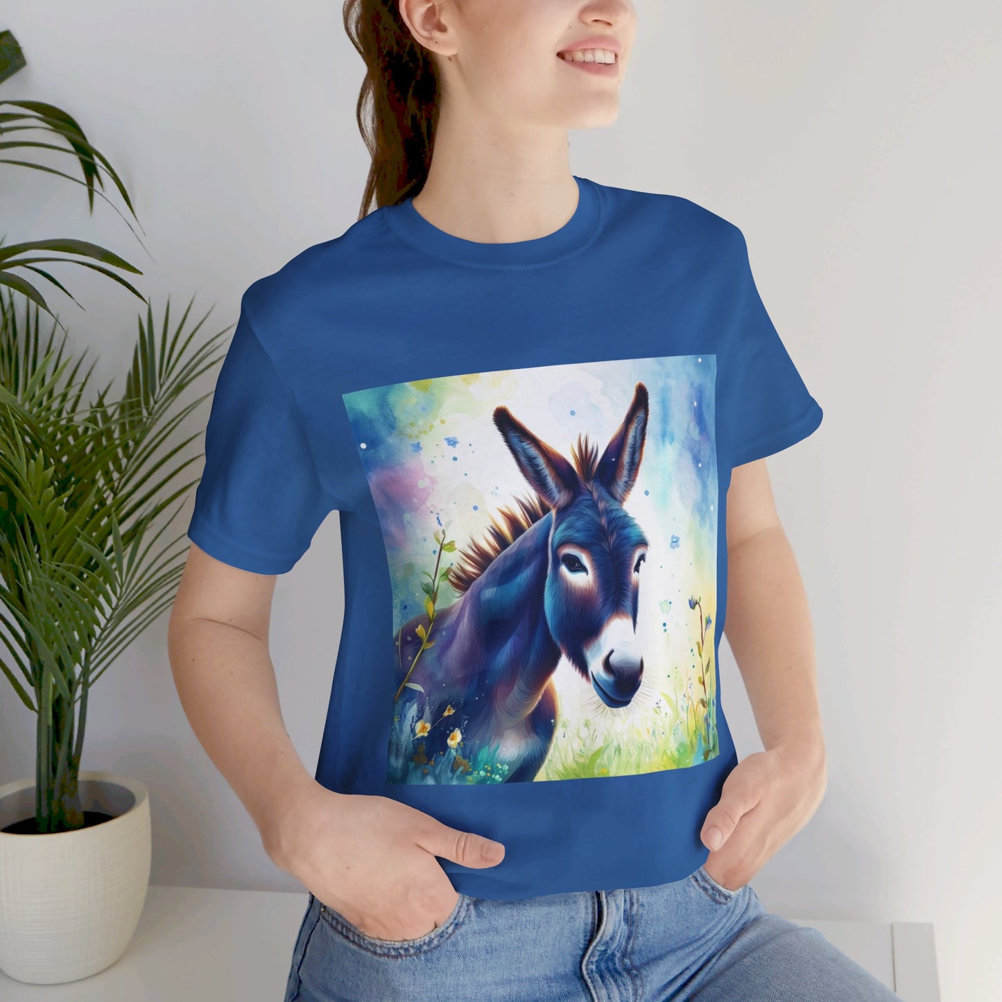 Cute Colorful Donkey Unisex Jersey Short Sleeve Tee