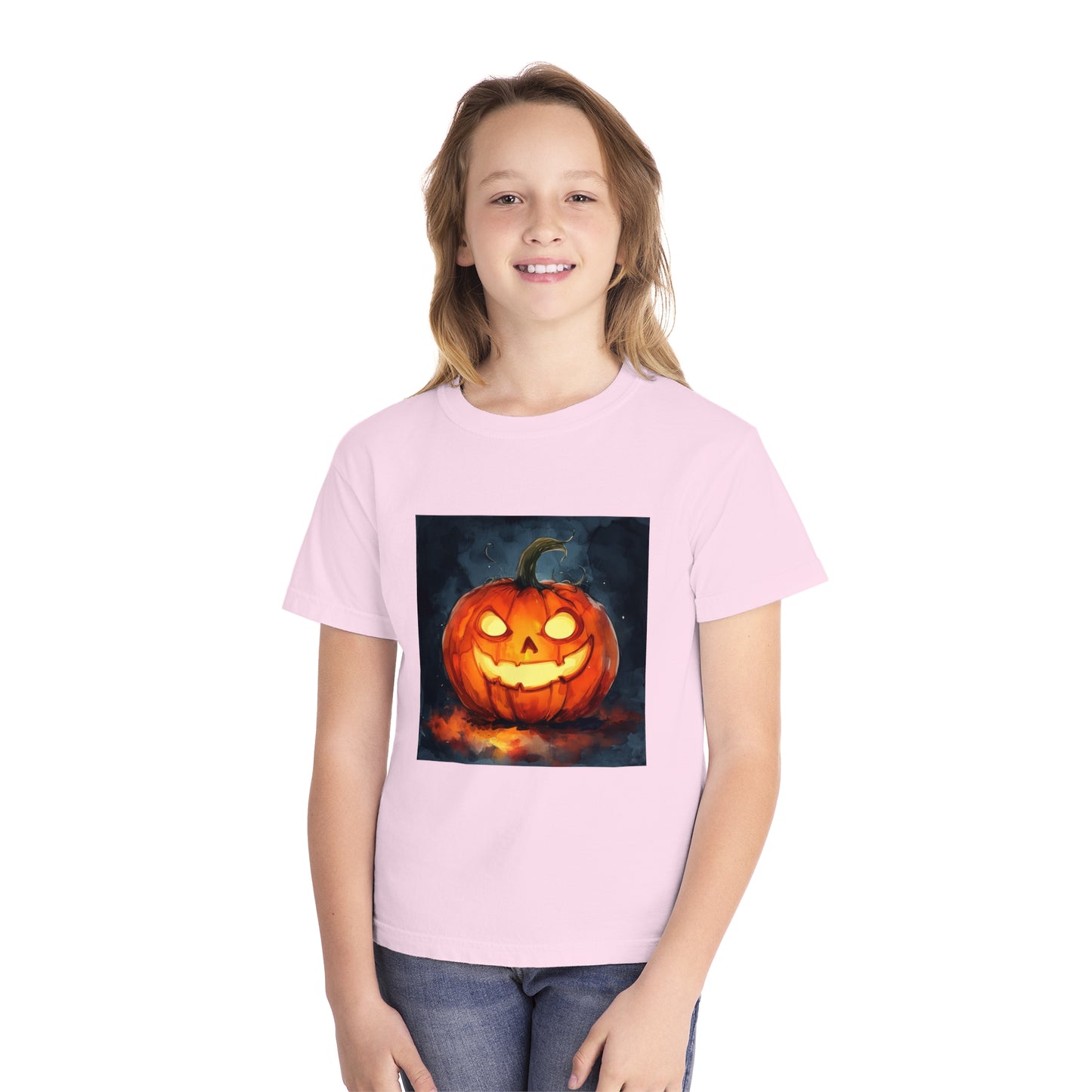 Cute Creepy Jack o' Lantern Youth Midweight Tee