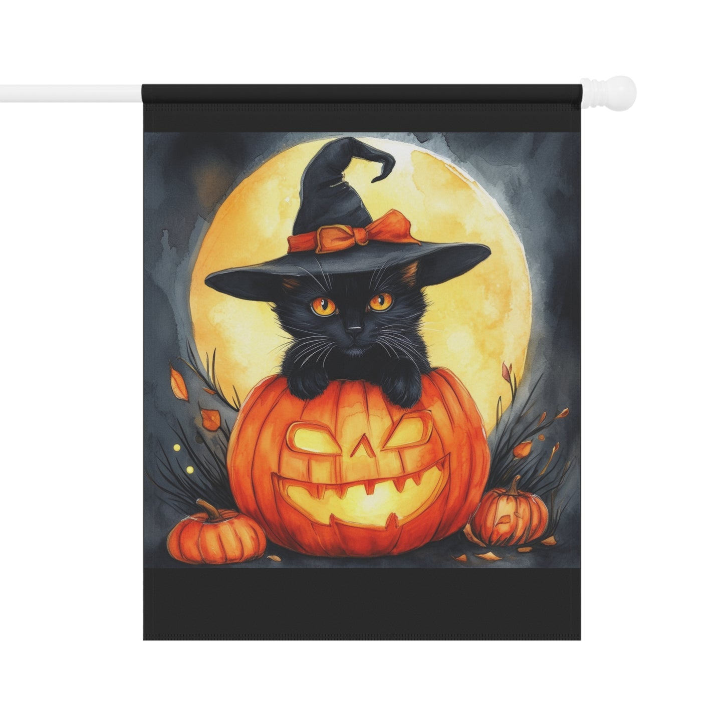 Cat Inside Jack o Lantern Garden & House Banner