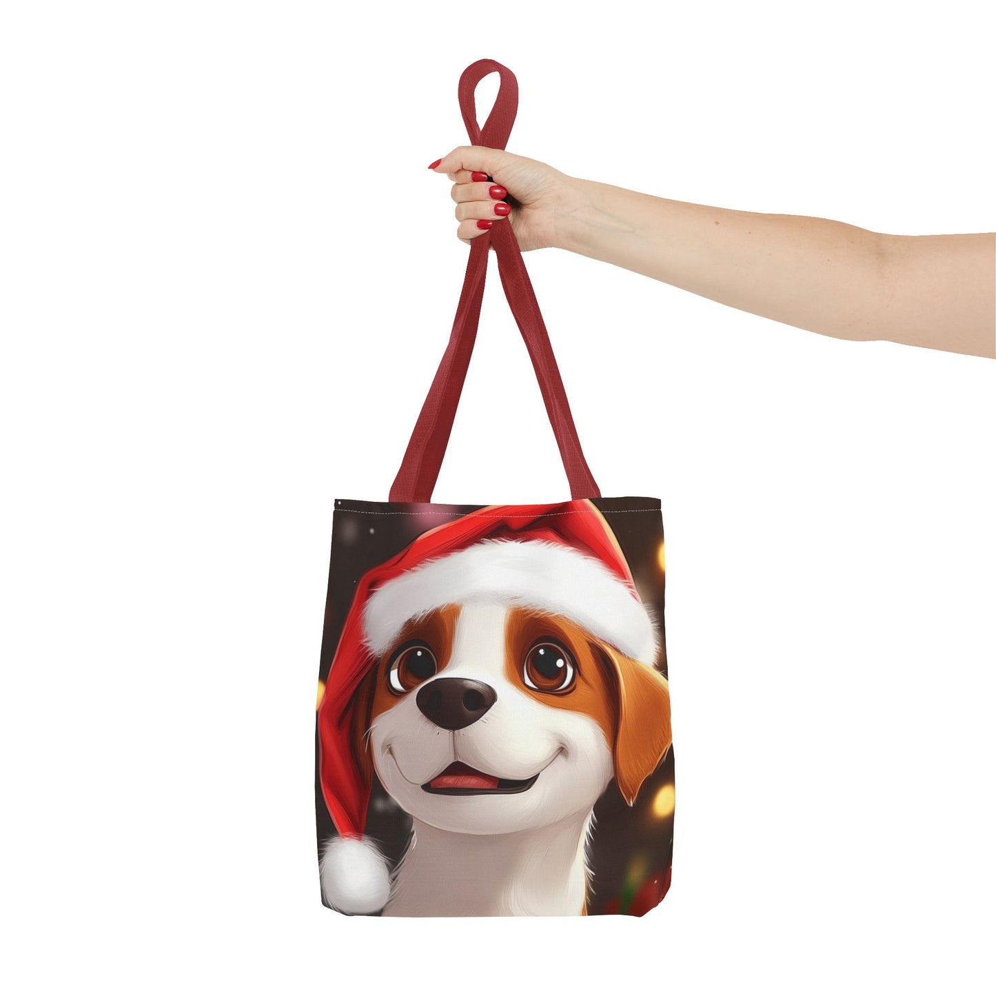 Adorable Festive Puppy Tote Bag (AOP)