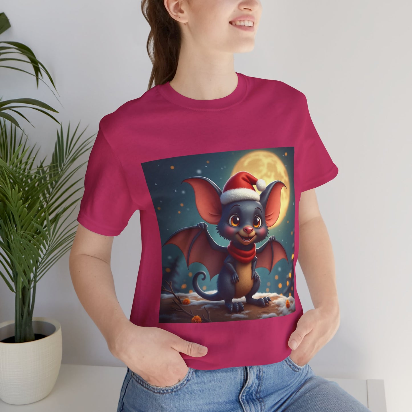 Santa Hat Bat Unisex Jersey Tee