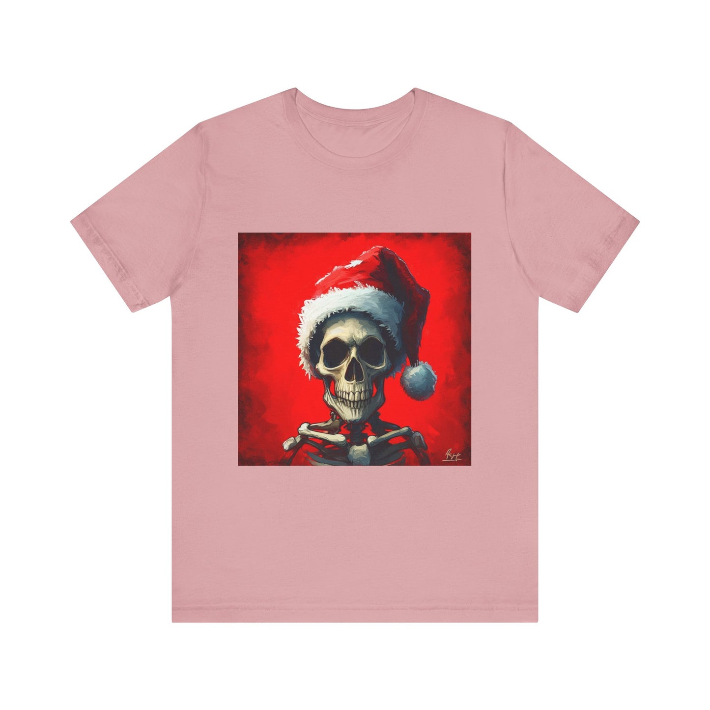 Dark Spooky Skeleton Santa Unisex Jersey Tee