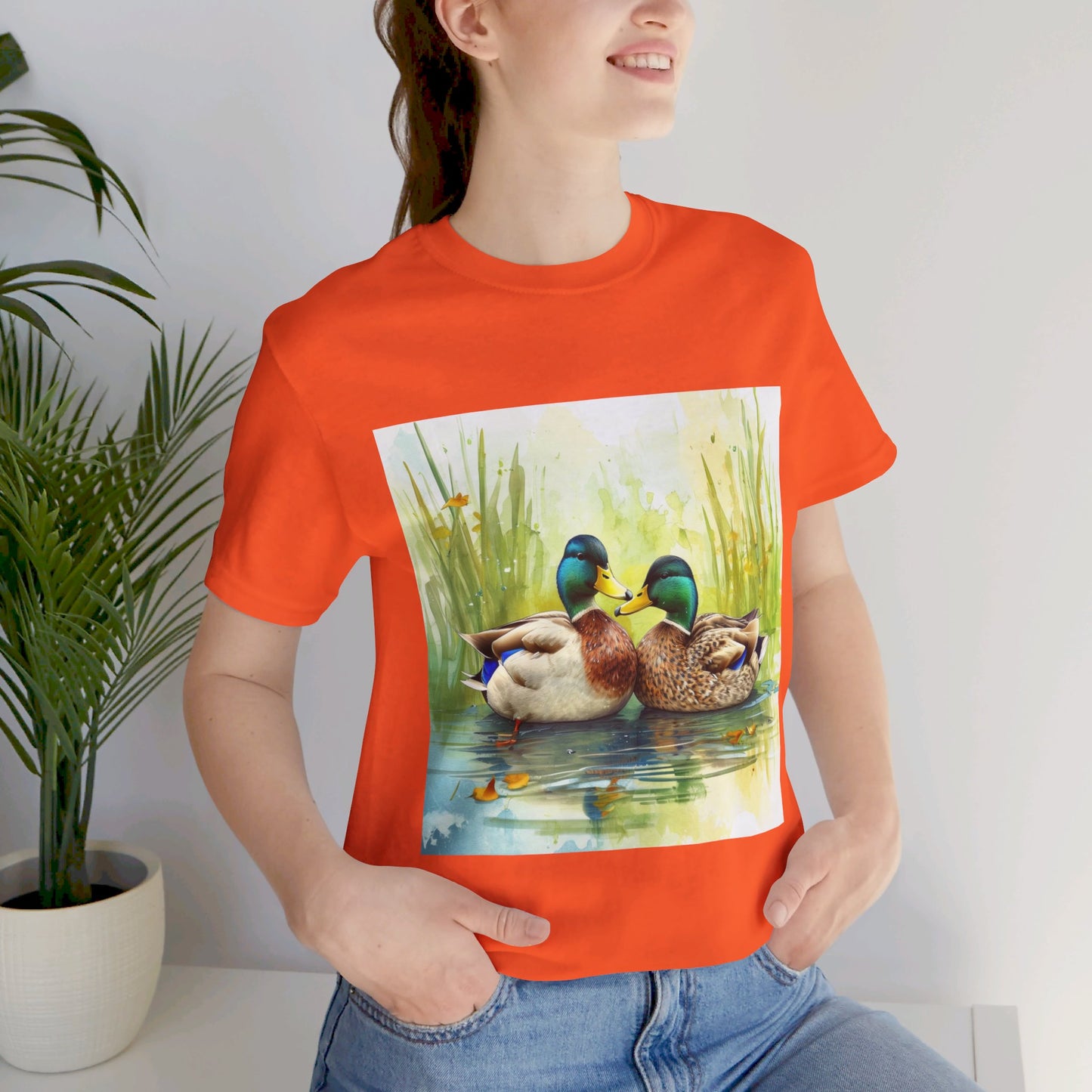 Cute Mallard Ducks Unisex Jersey Short Sleeve Tee