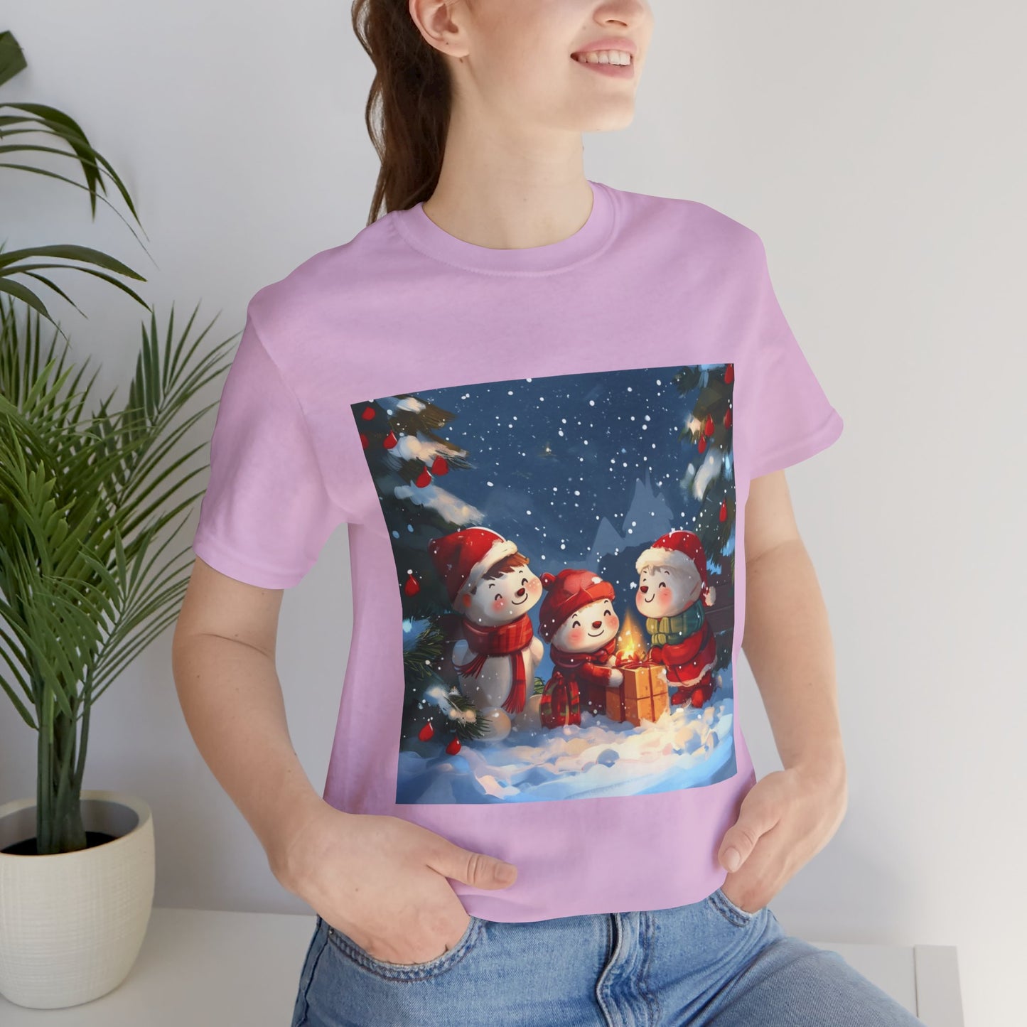 Cute Snowmen Unisex Jersey Short Sleeve Tee