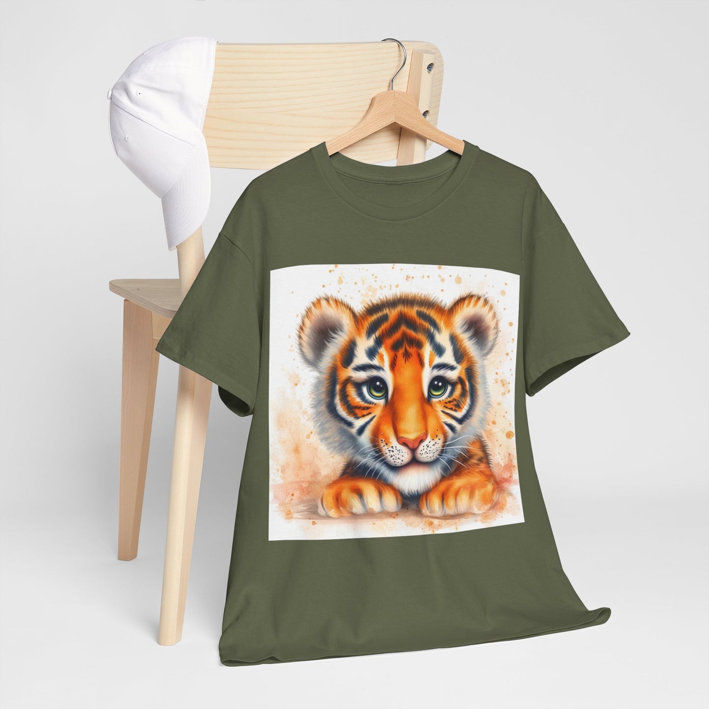 Cute Tiger Unisex Heavy Cotton Tee