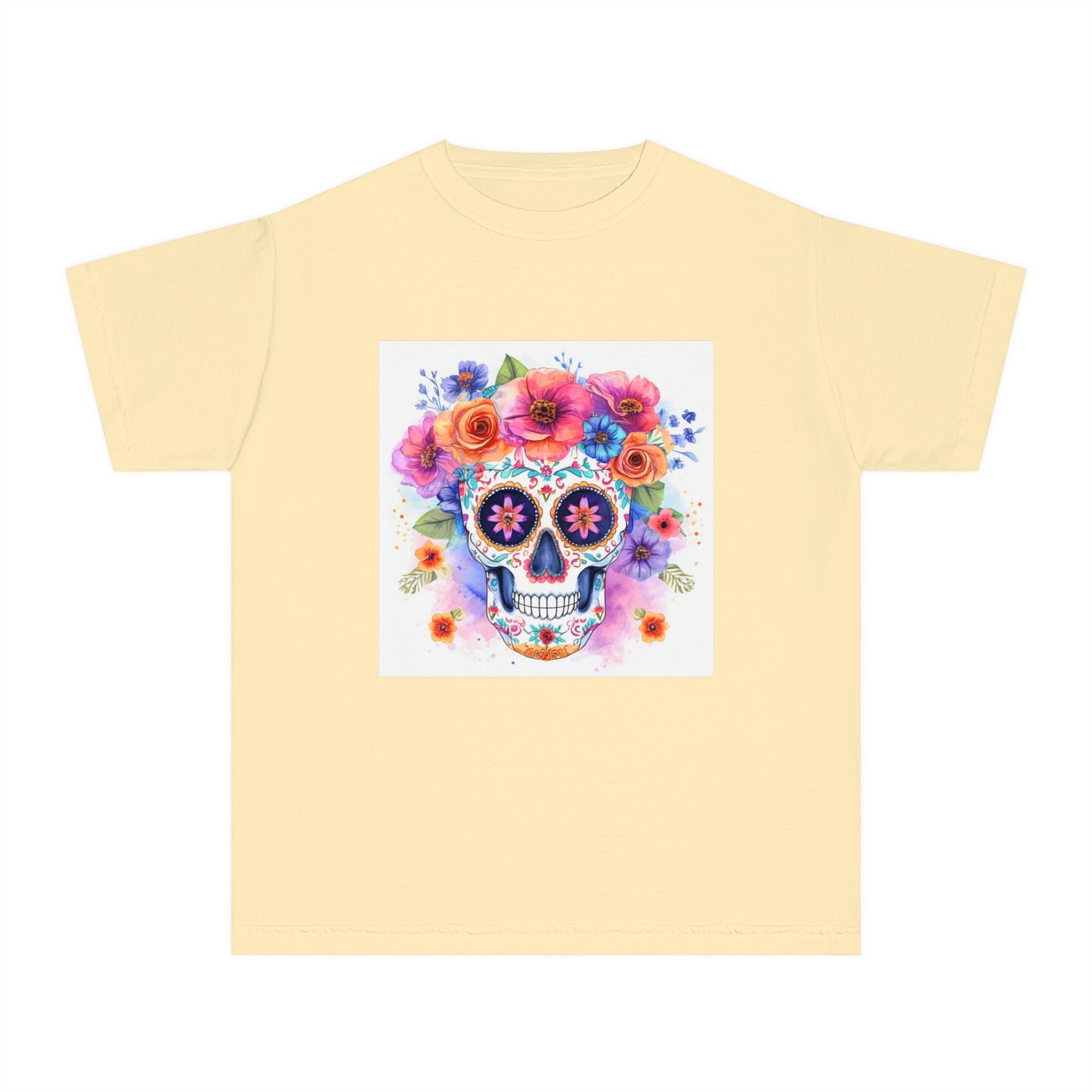 Colorful Sugar Skull Youth Midweight Tee