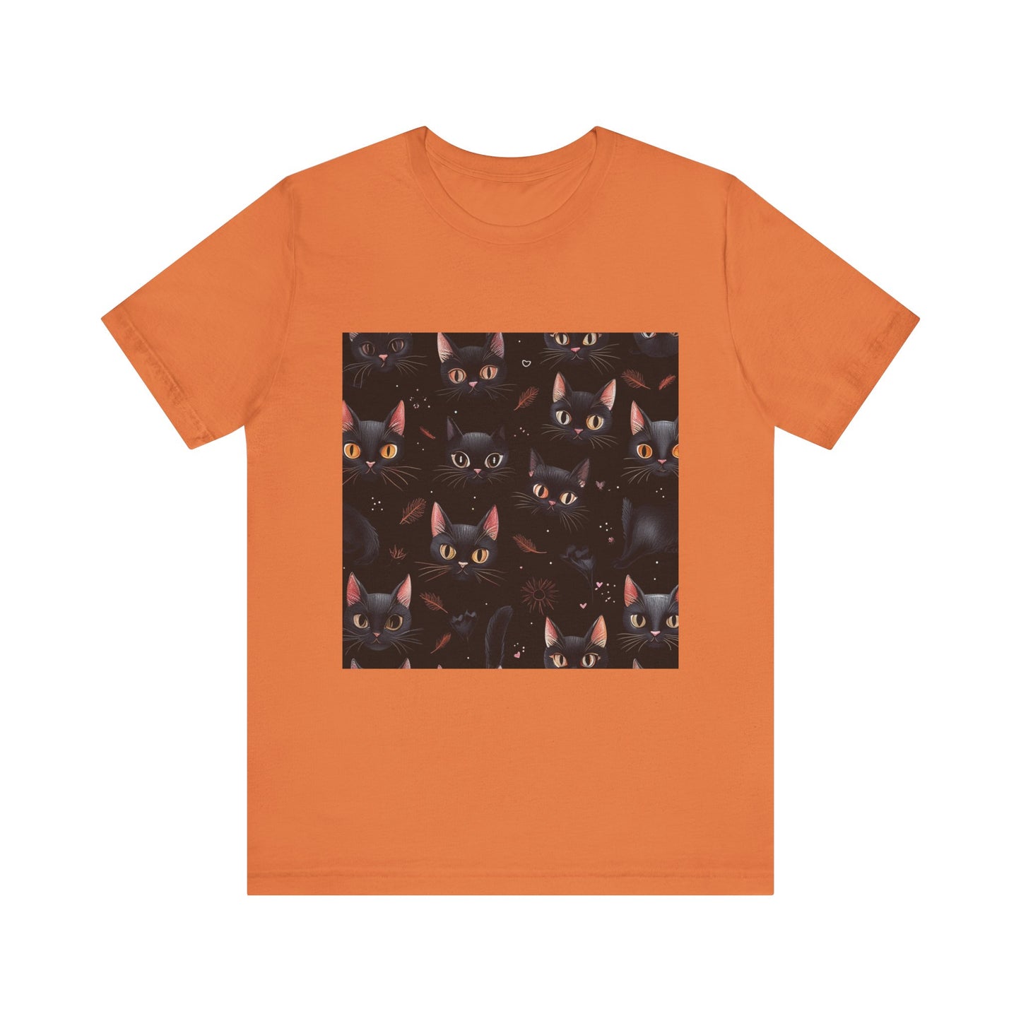 Cute Black Cat Pattern Unisex Jersey Short Sleeve Tee