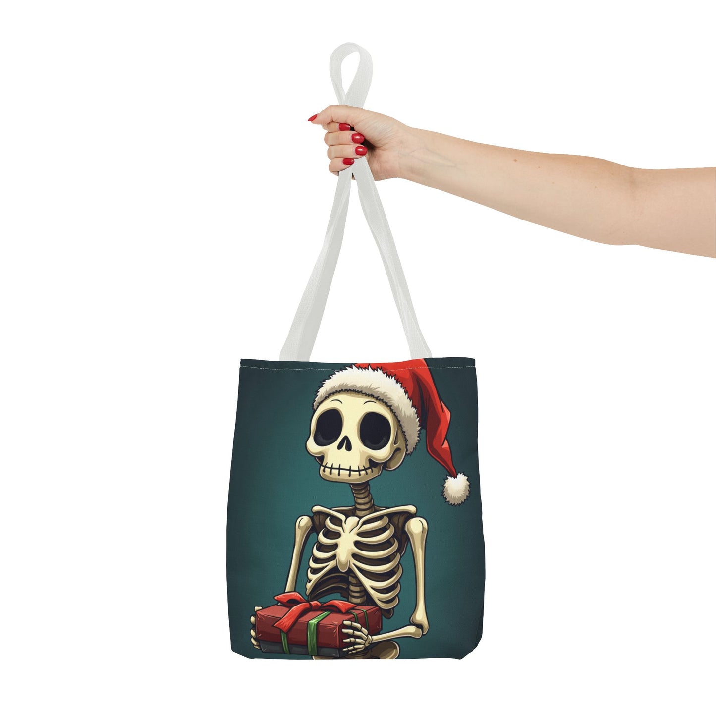 Cute Cartoon Holiday Skeleton Tote Bag (AOP)