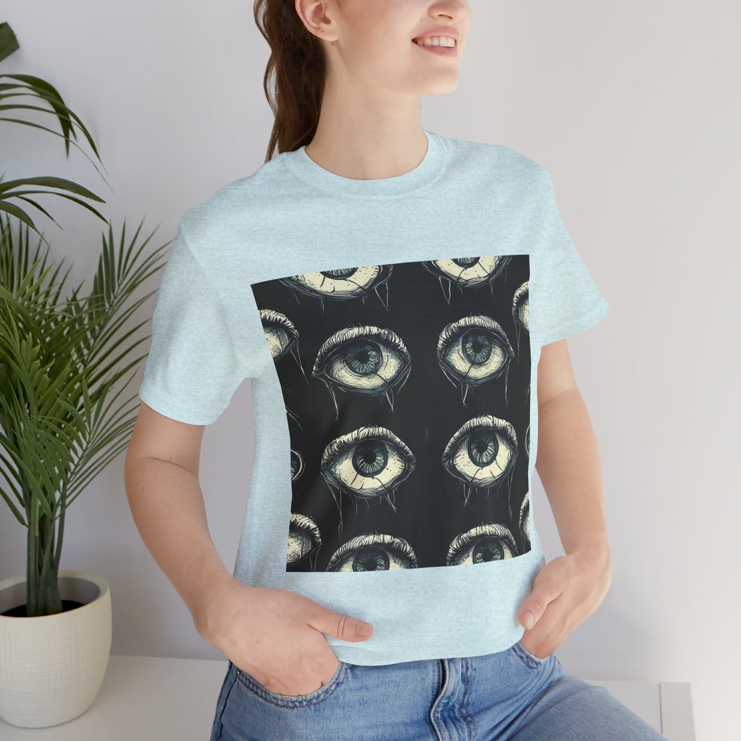 Spooky Eye Pattern Unisex Jersey Short Sleeve Tee