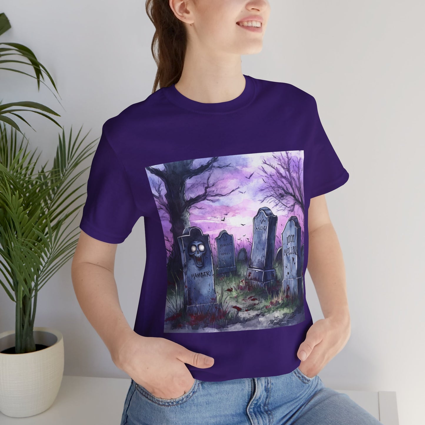 Purple Graveyard Unisex Jersey Short Sleeve Tee