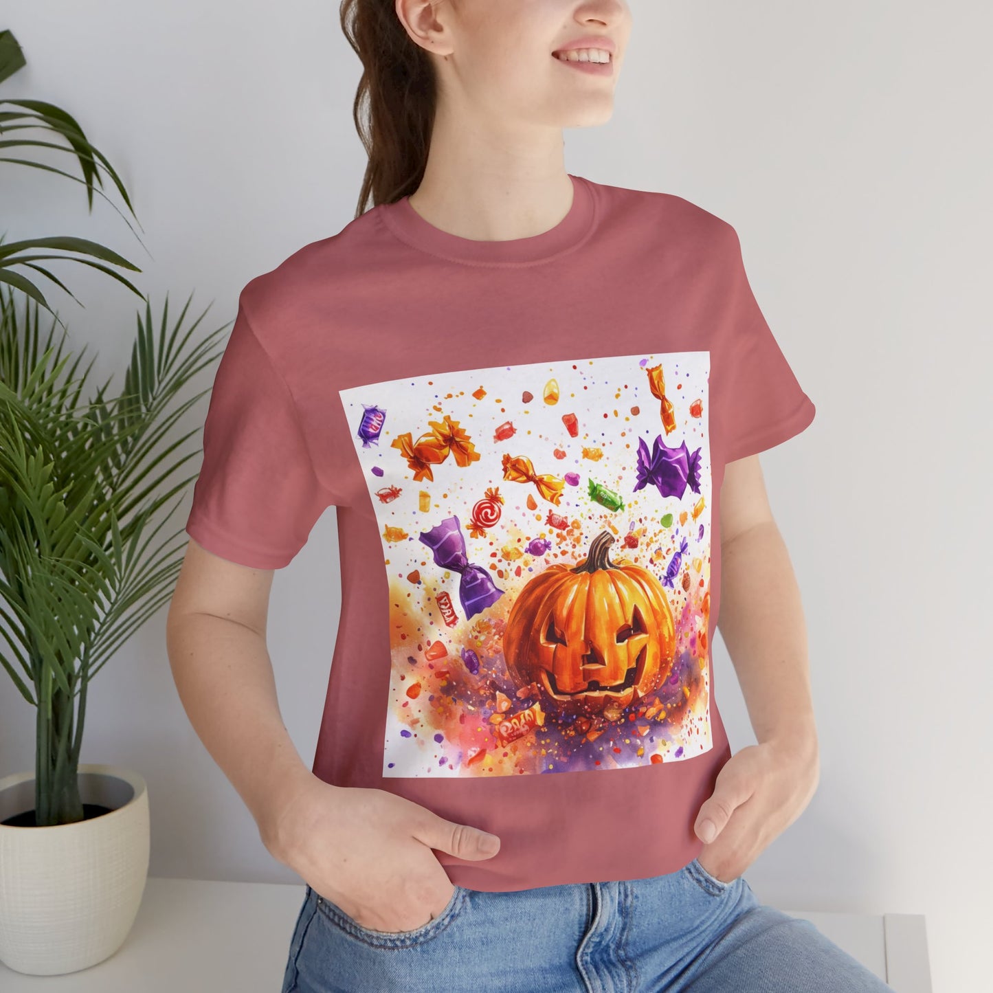 Jack o Lantern Candy Unisex Jersey Short Sleeve Tee