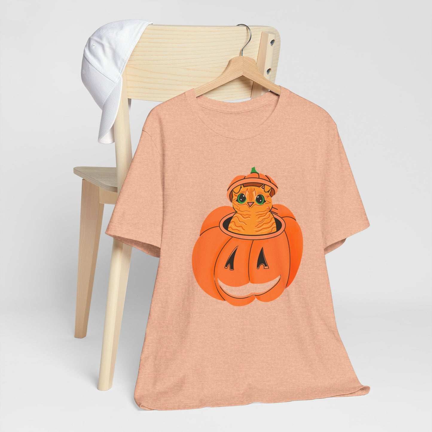 Cute Orange Cat Halloween Unisex Jersey Short Sleeve Tee