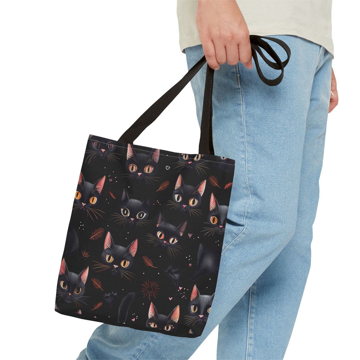 Cute Black Cat Pattern Tote Bag (AOP)