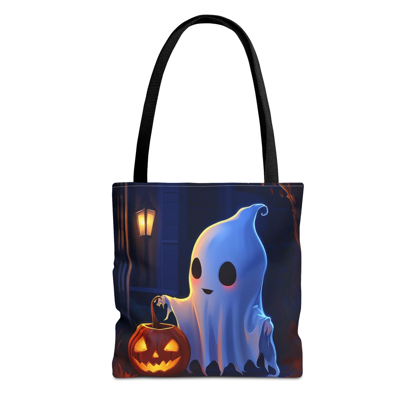 Cute Ghost Trick or Treating Tote Bag (AOP)