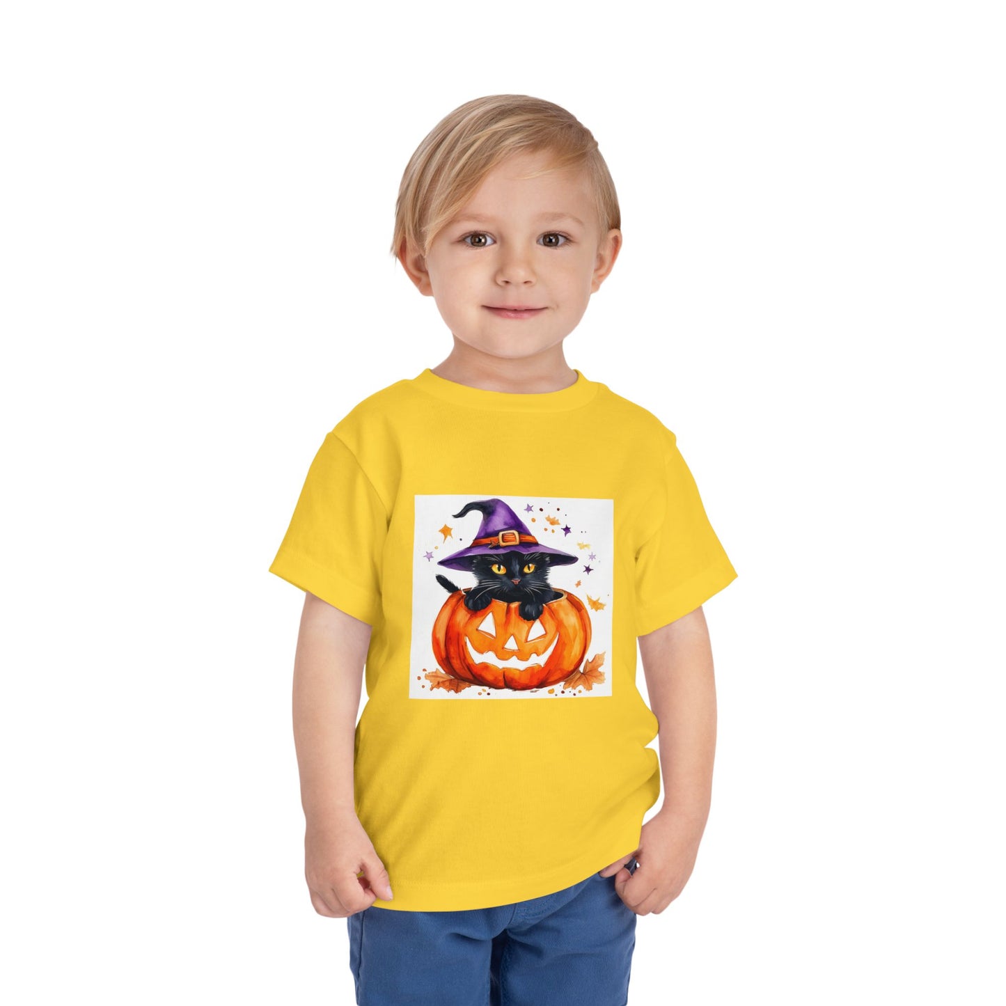 Cute Halloween Cat Toddler Short Sleeve Tee