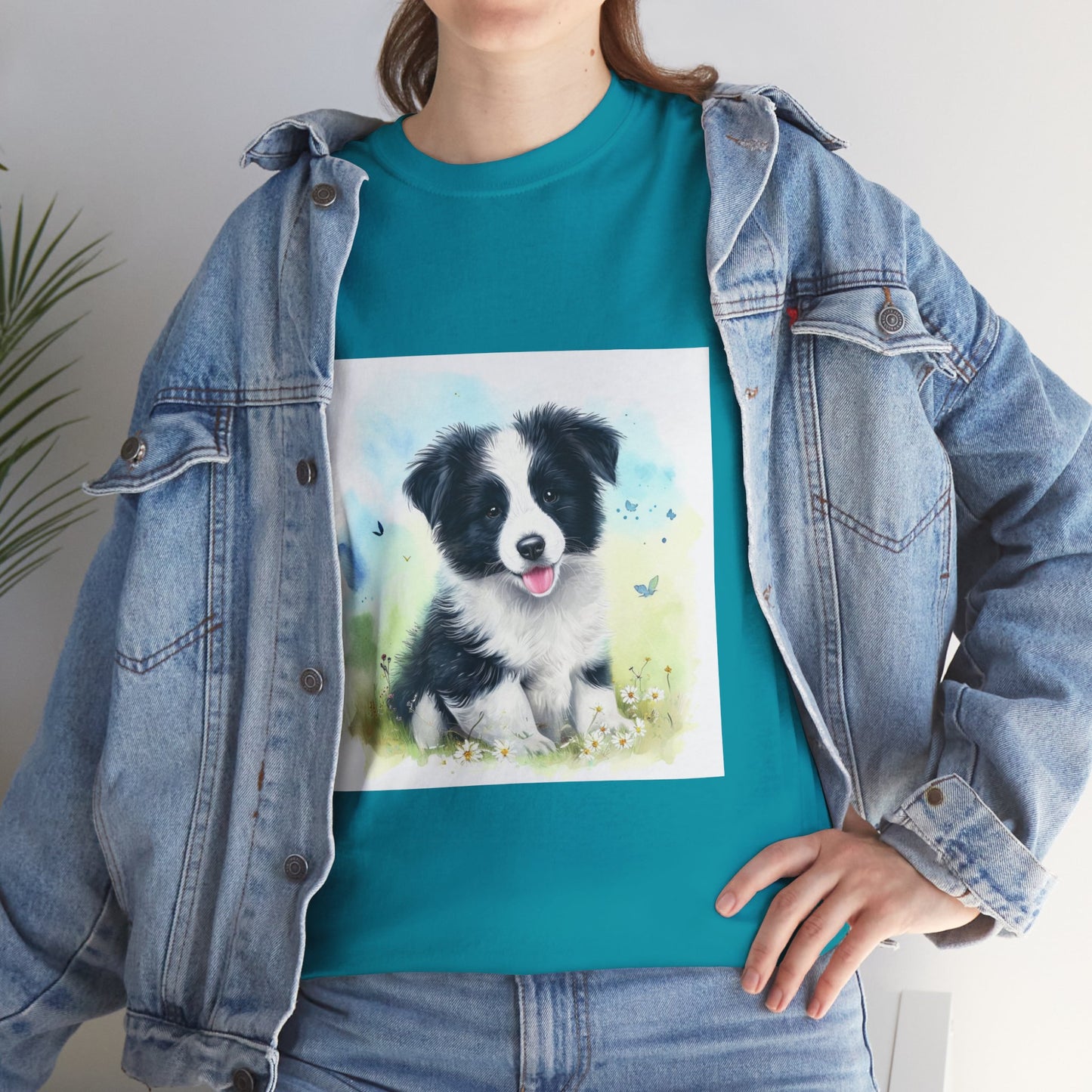 Border Collie Puppy Unisex Heavy Cotton Tee