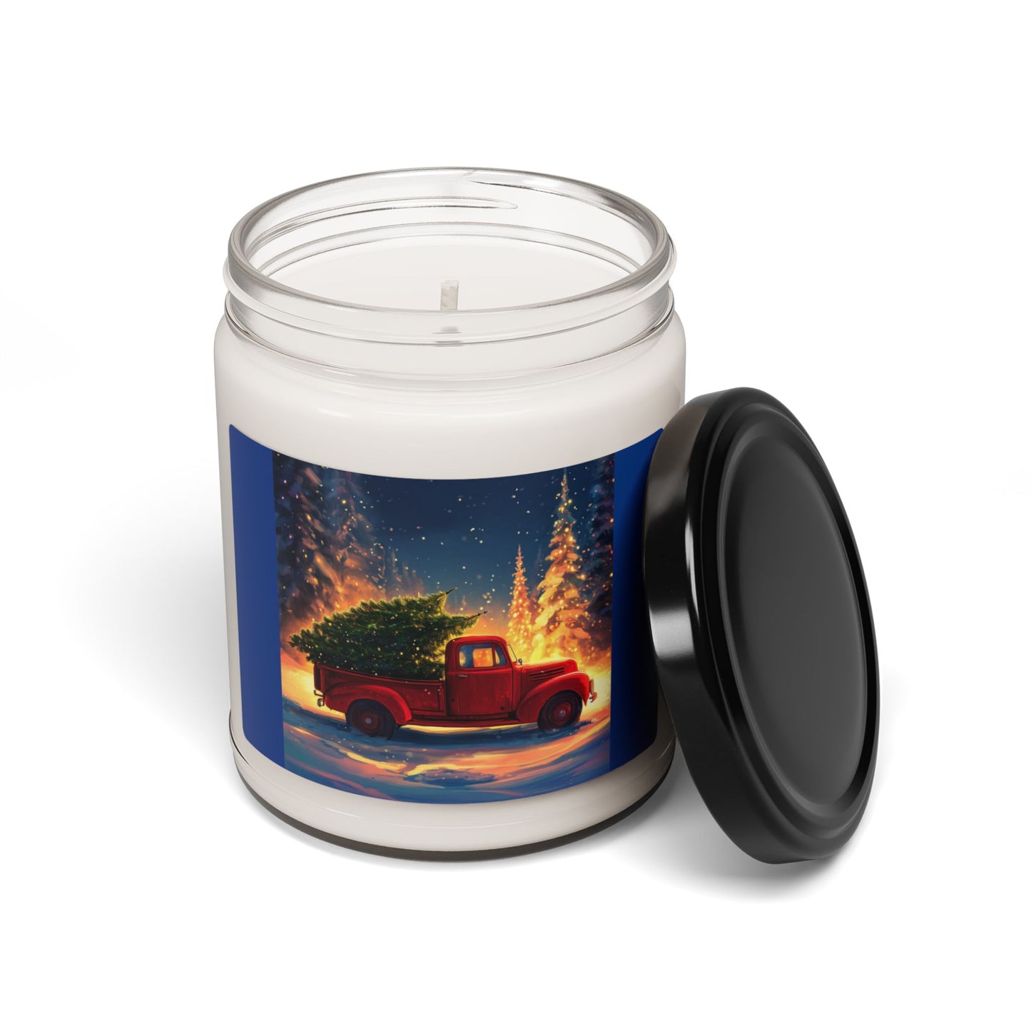 Red Truck with a Christmas Tree Scented Soy Candle, 9oz