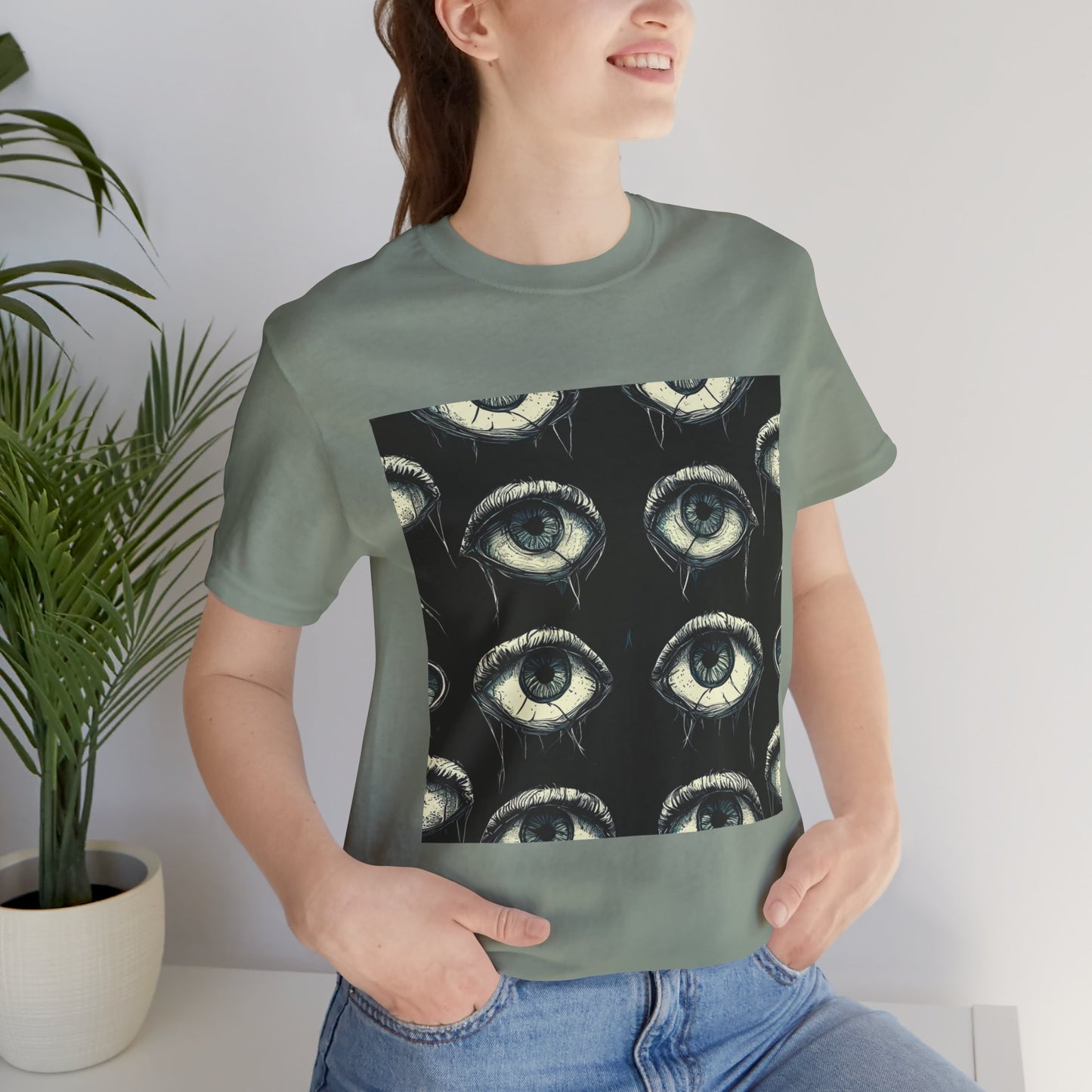 Spooky Eye Pattern Unisex Jersey Short Sleeve Tee