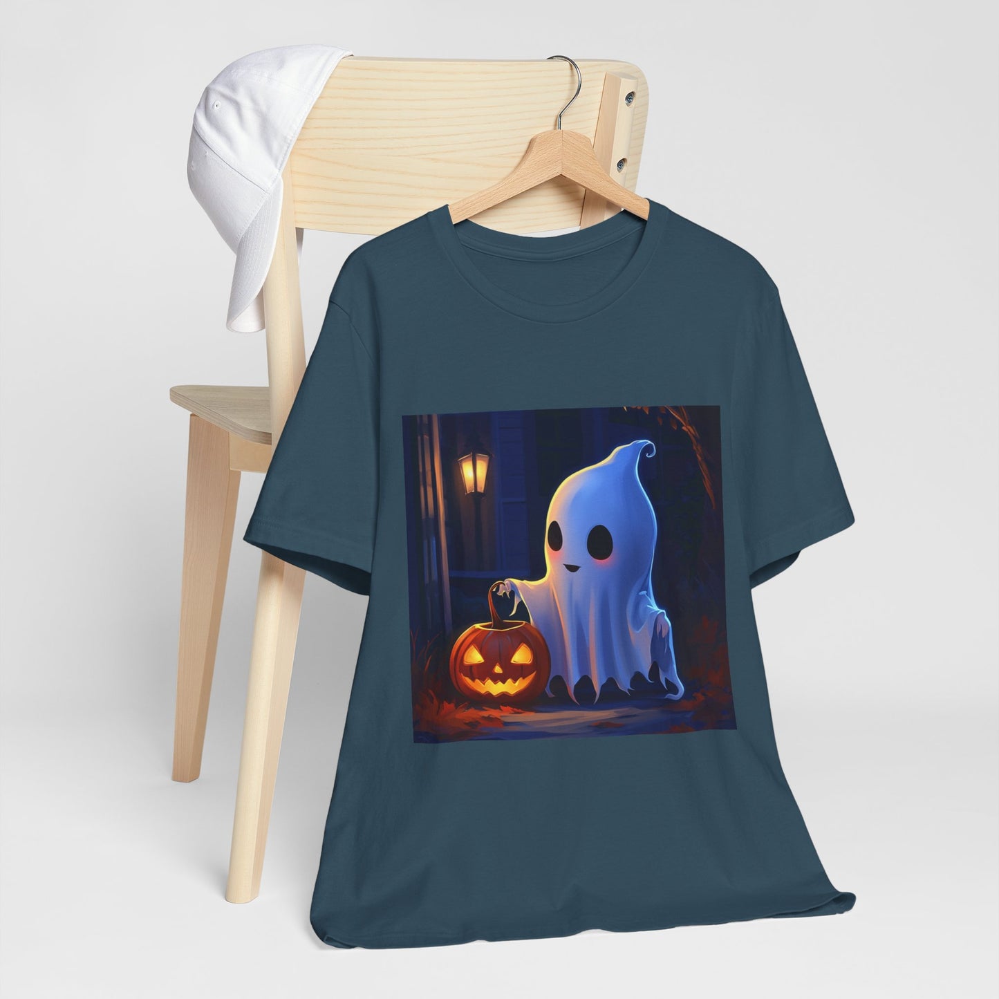 Cute Ghost Trick or Treating Unisex Jersey Short Sleeve Tee