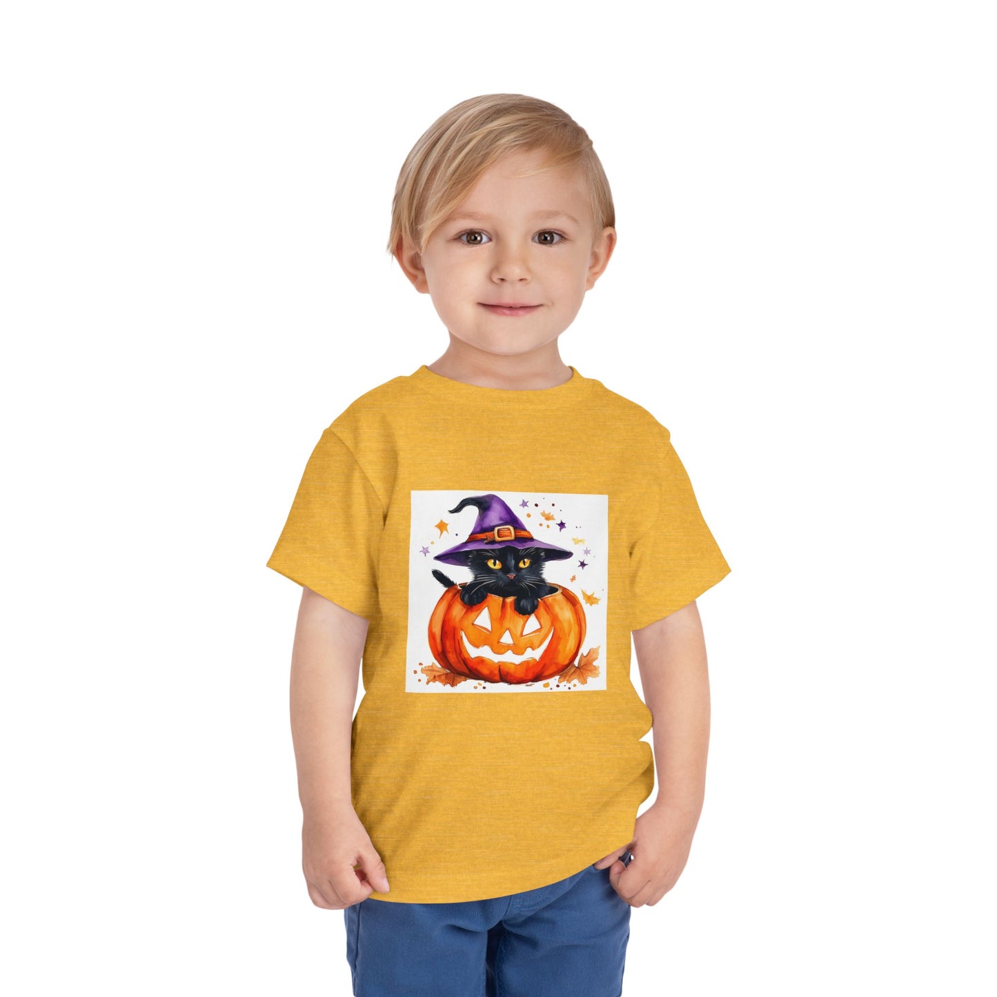 Cute Halloween Cat Toddler Short Sleeve Tee