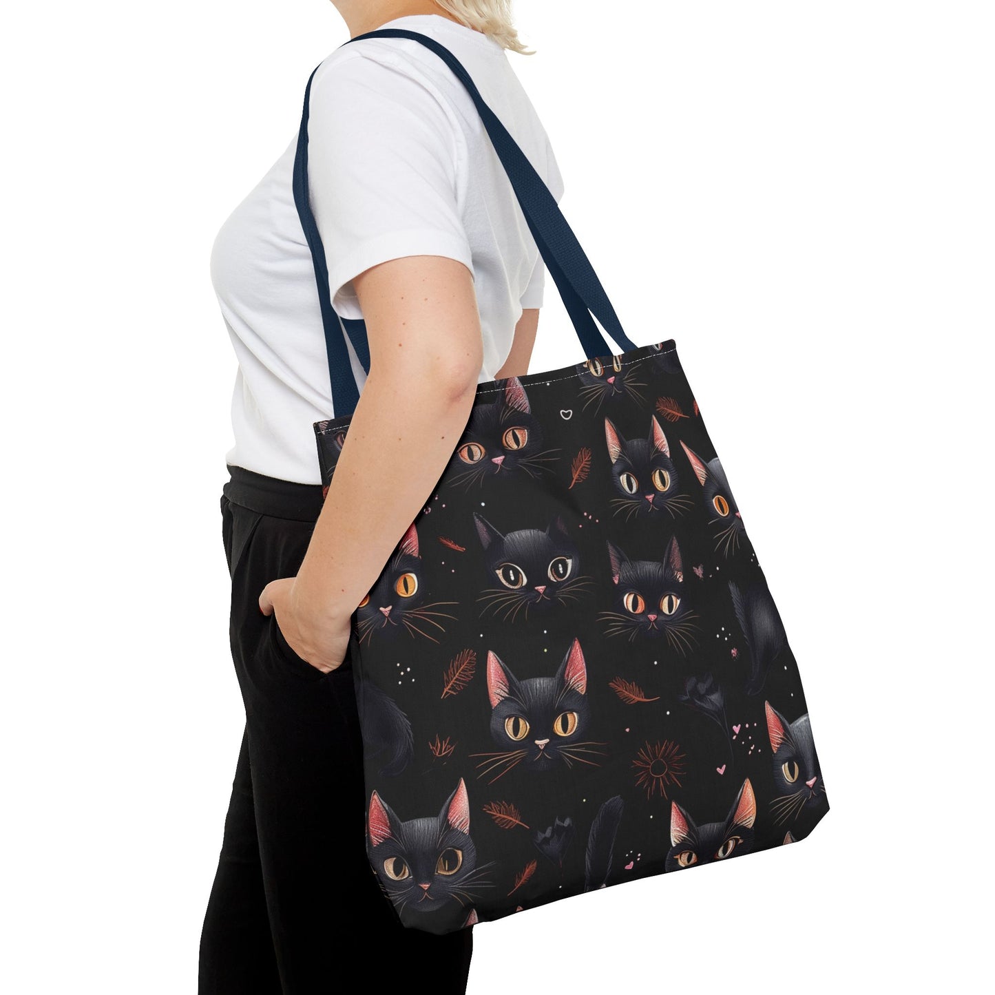 Cute Black Cat Pattern Tote Bag (AOP)