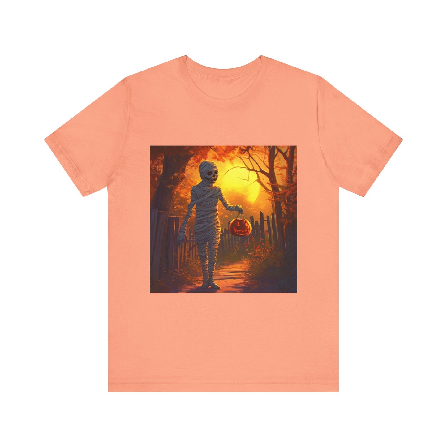 Halloween Sunset Mummy Unisex Jersey Short Sleeve Tee