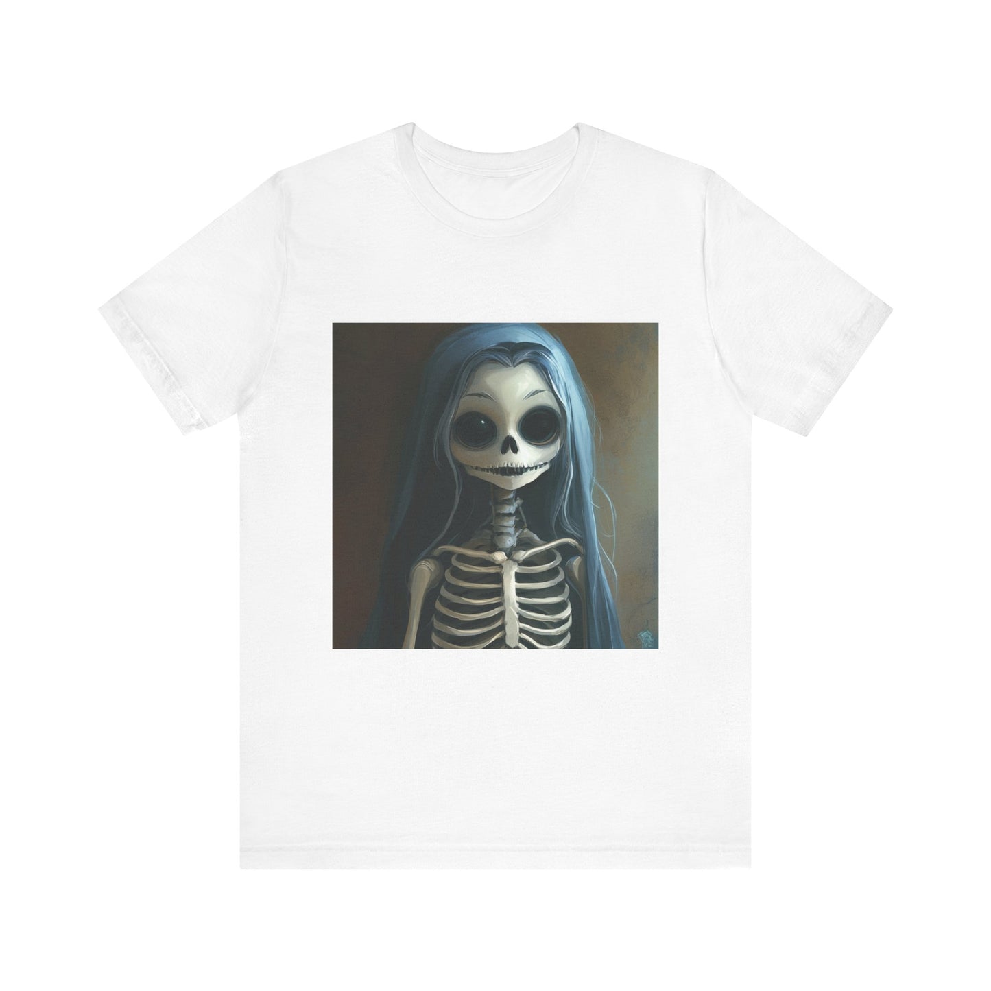 Blue Hair Skeleton Unisex Jersey Short Sleeve Tee