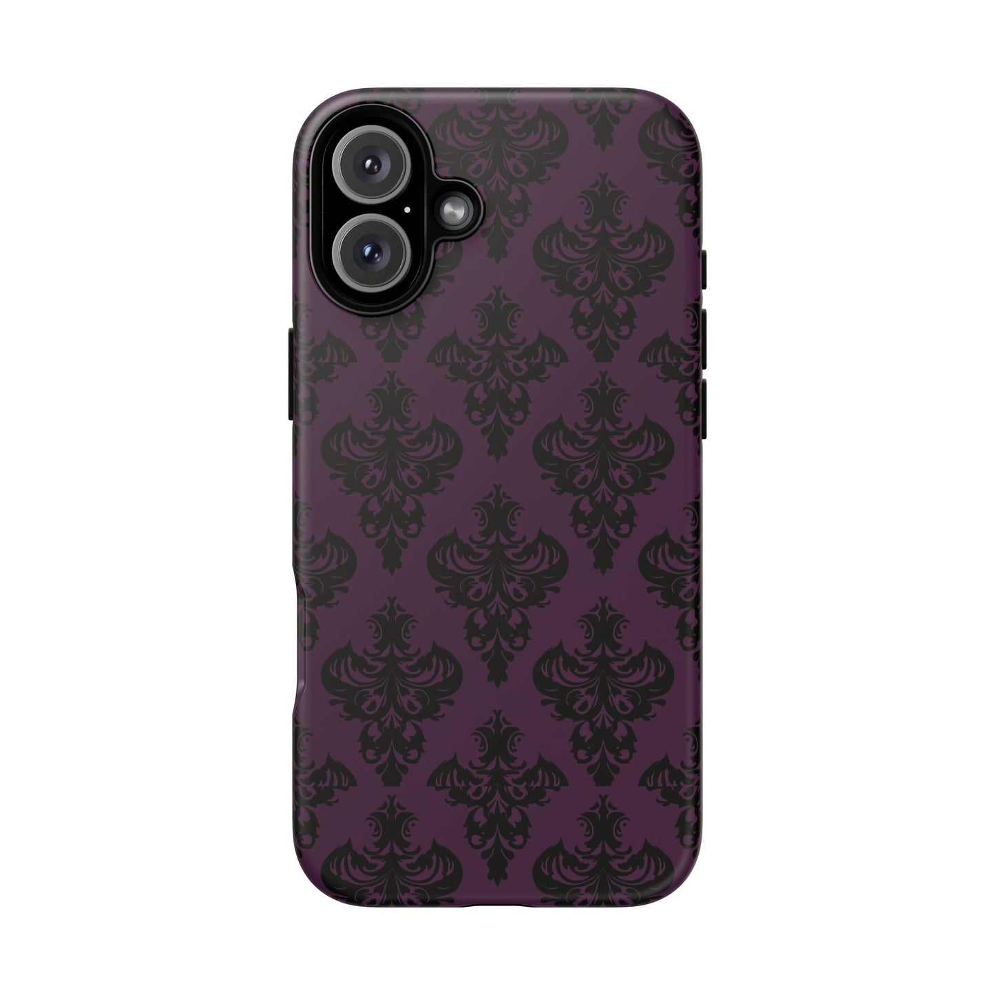 Purple and Black Victorian Damask Pattern Tough Cases