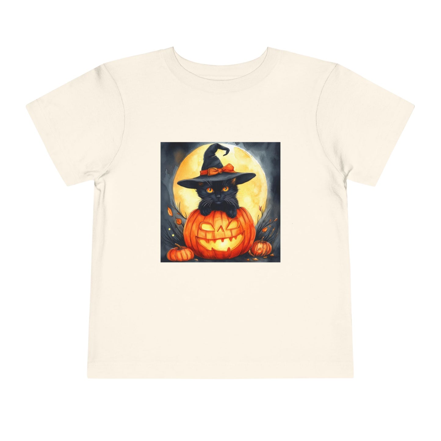 Cat In a Jack O' Lantern Toddler Short Sleeve Tee