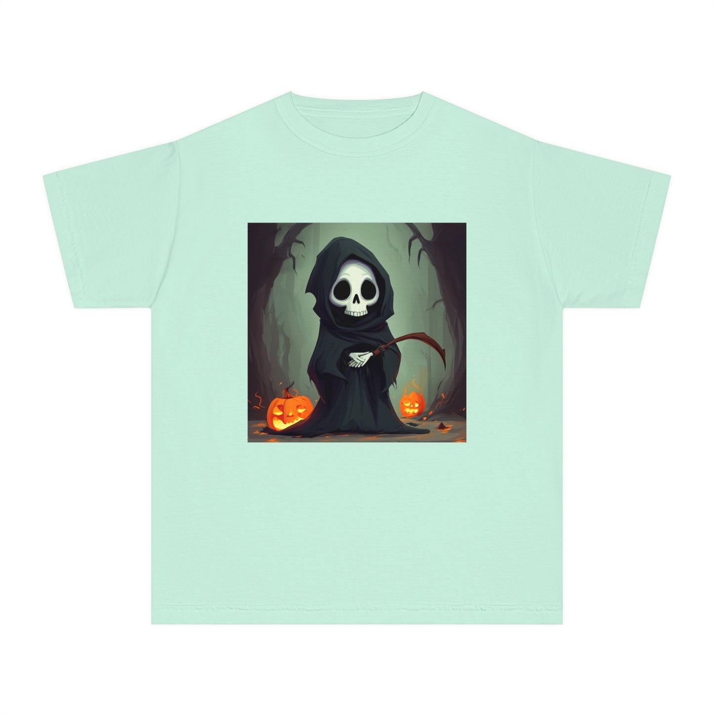 Spooky Forest Grim Reaper Youth Midweight Tee