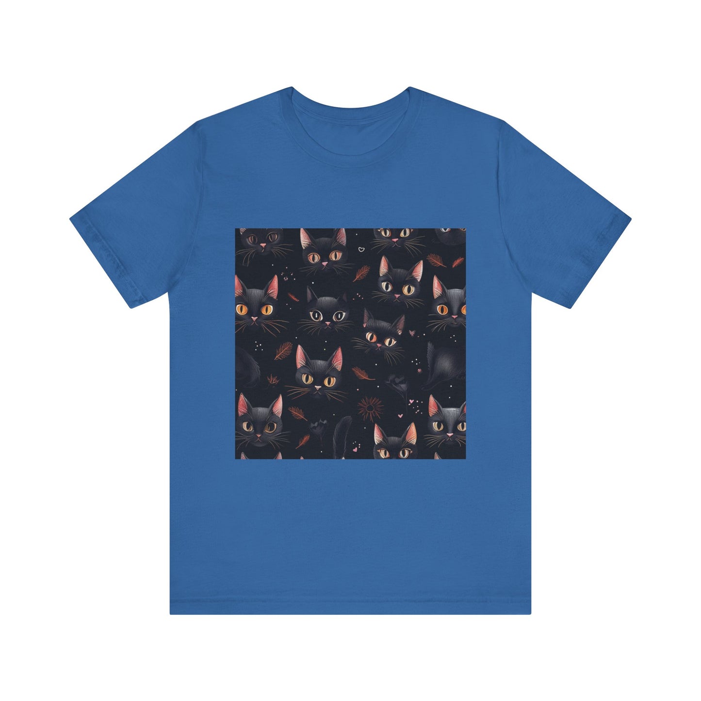 Cute Black Cat Pattern Unisex Jersey Short Sleeve Tee