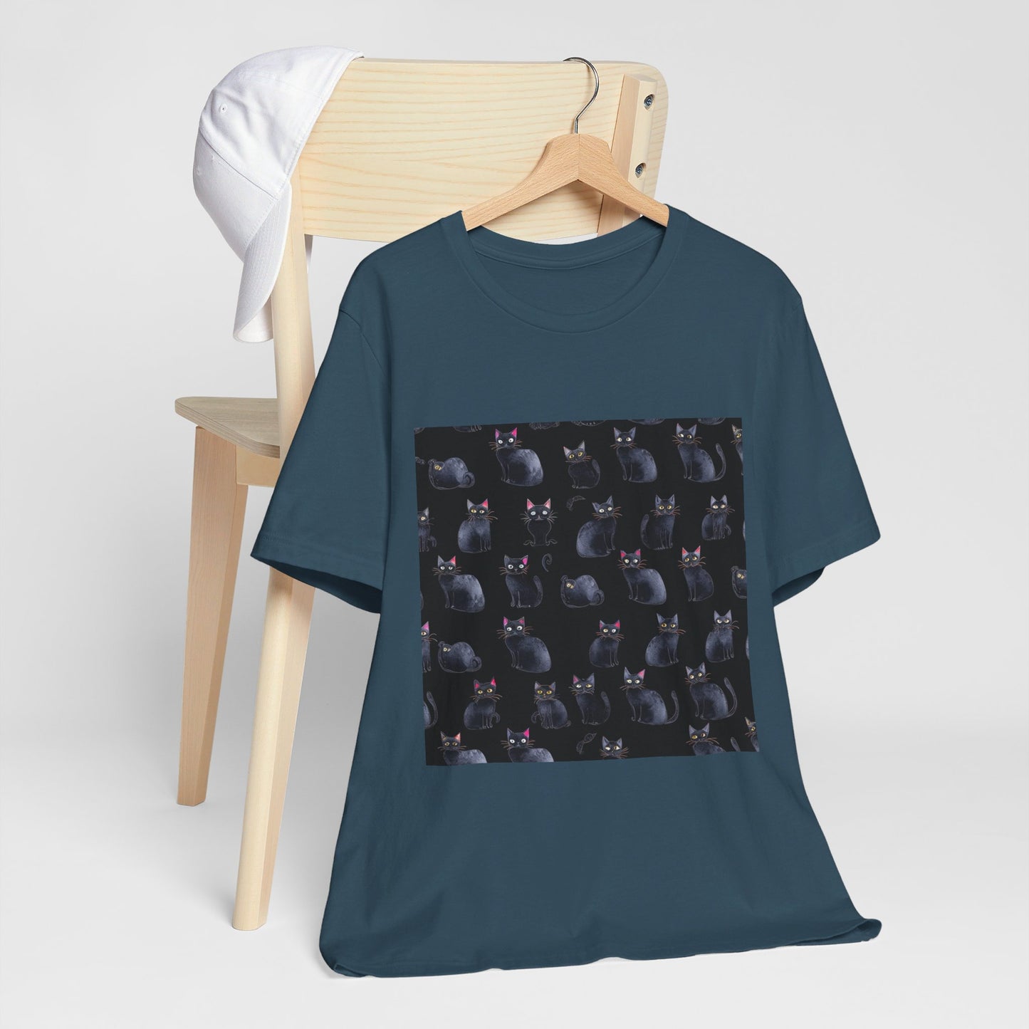 Black Cat Pattern Unisex Jersey Short Sleeve Tee