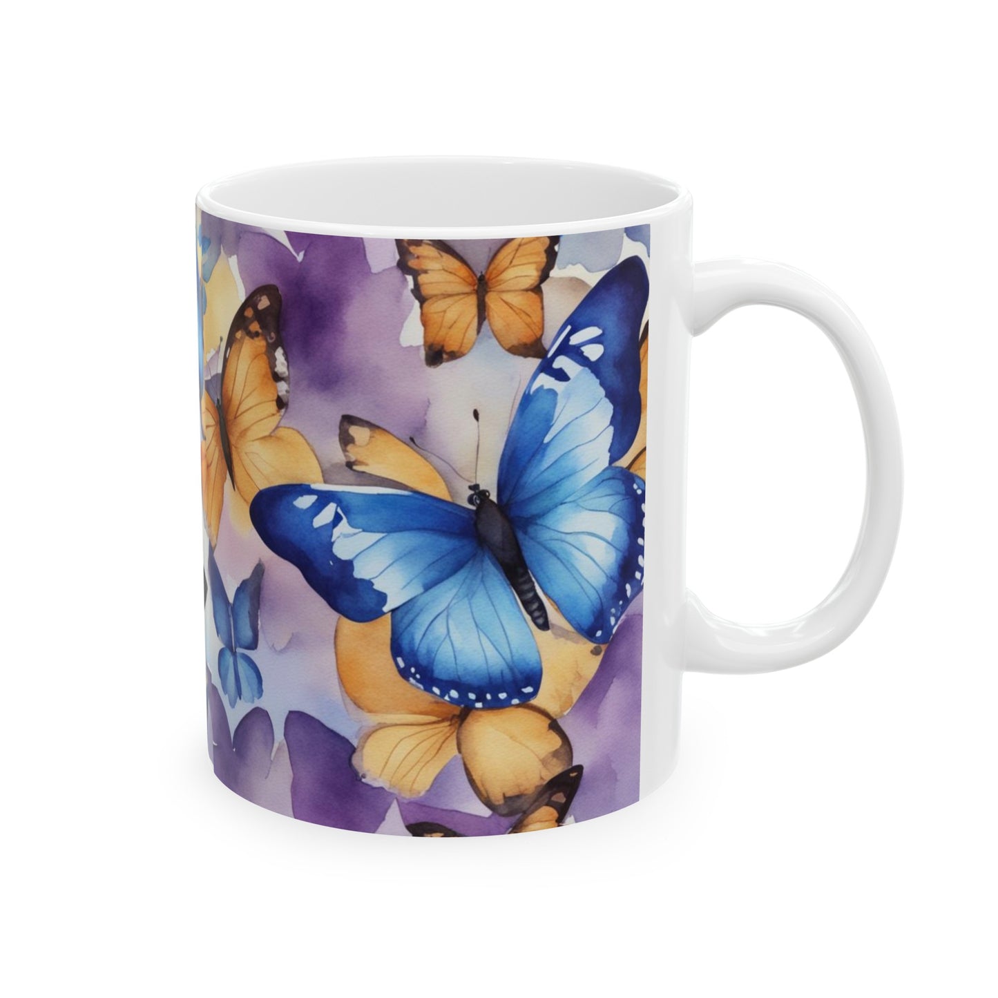 Blue Butterfly Ceramic Mug, 11oz