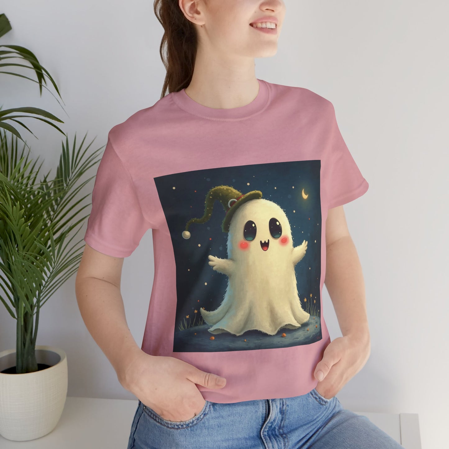 Cute Spooky Winter Ghost Unisex Jersey Tee