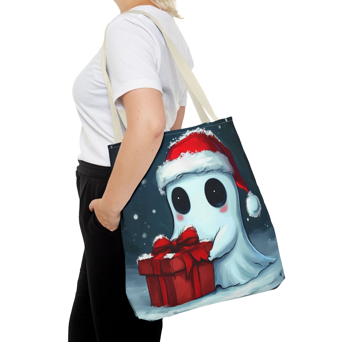 Cute Holiday Ghost Tote Bag (AOP)