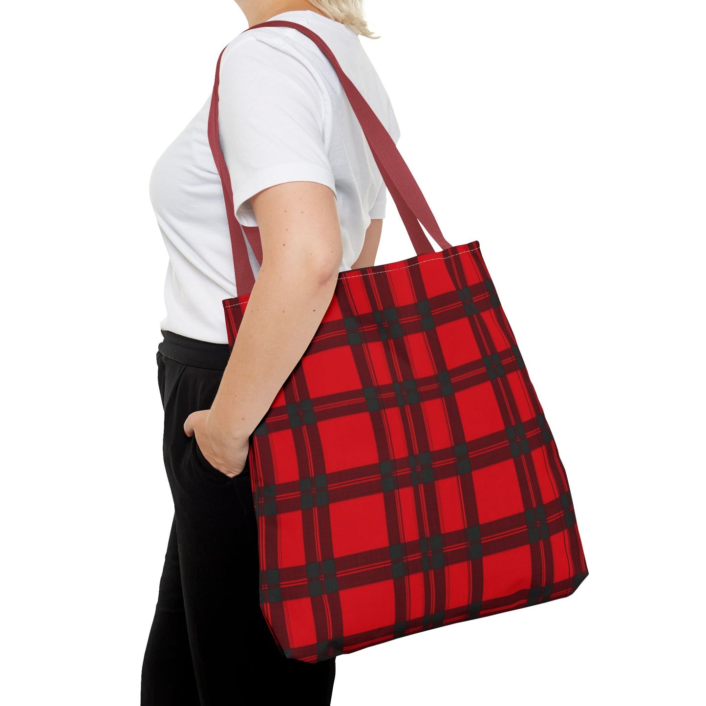 Classic Red and Black Plaid Tote Bag (AOP)