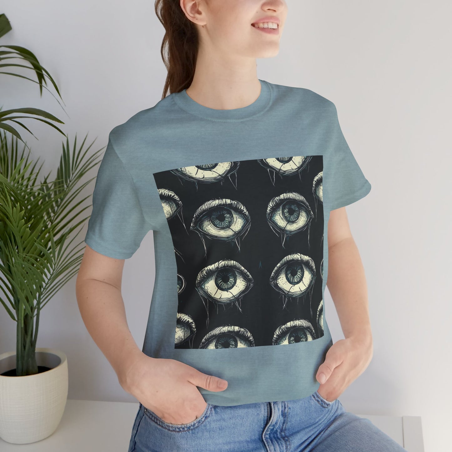 Spooky Eye Pattern Unisex Jersey Short Sleeve Tee