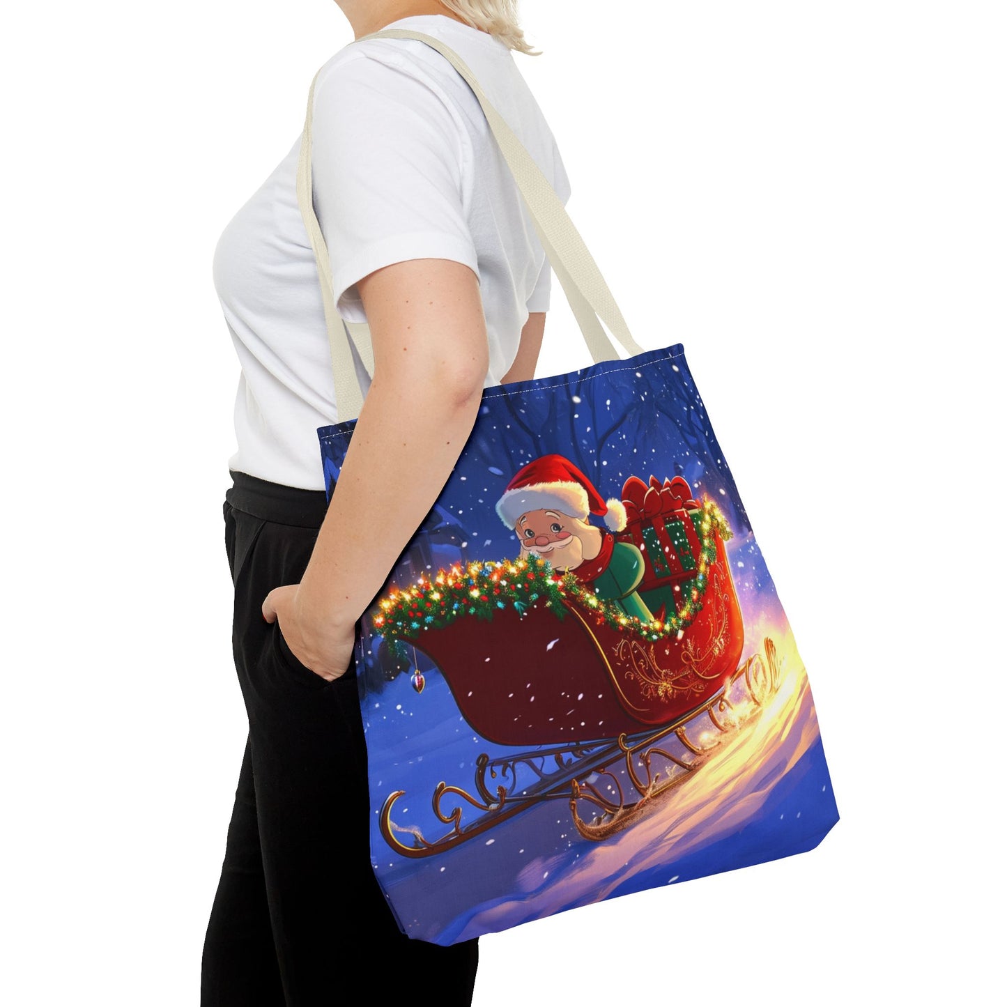 Cute Cartoon Santa Tote Bag (AOP)