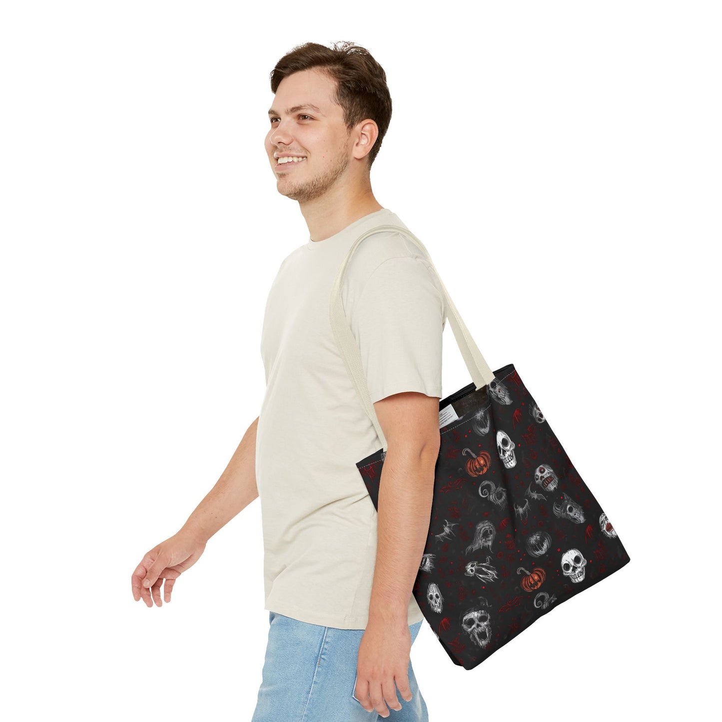 Scary Halloween Pattern Tote Bag (AOP)