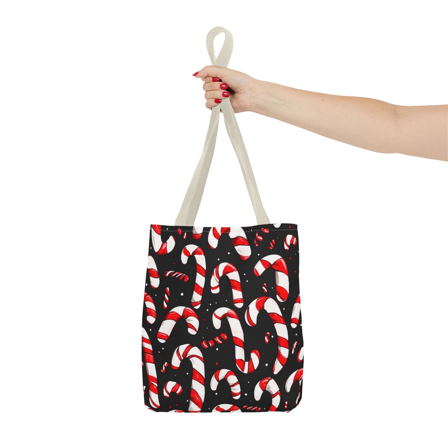 Cartoon Candy Canes Tote Bag (AOP)