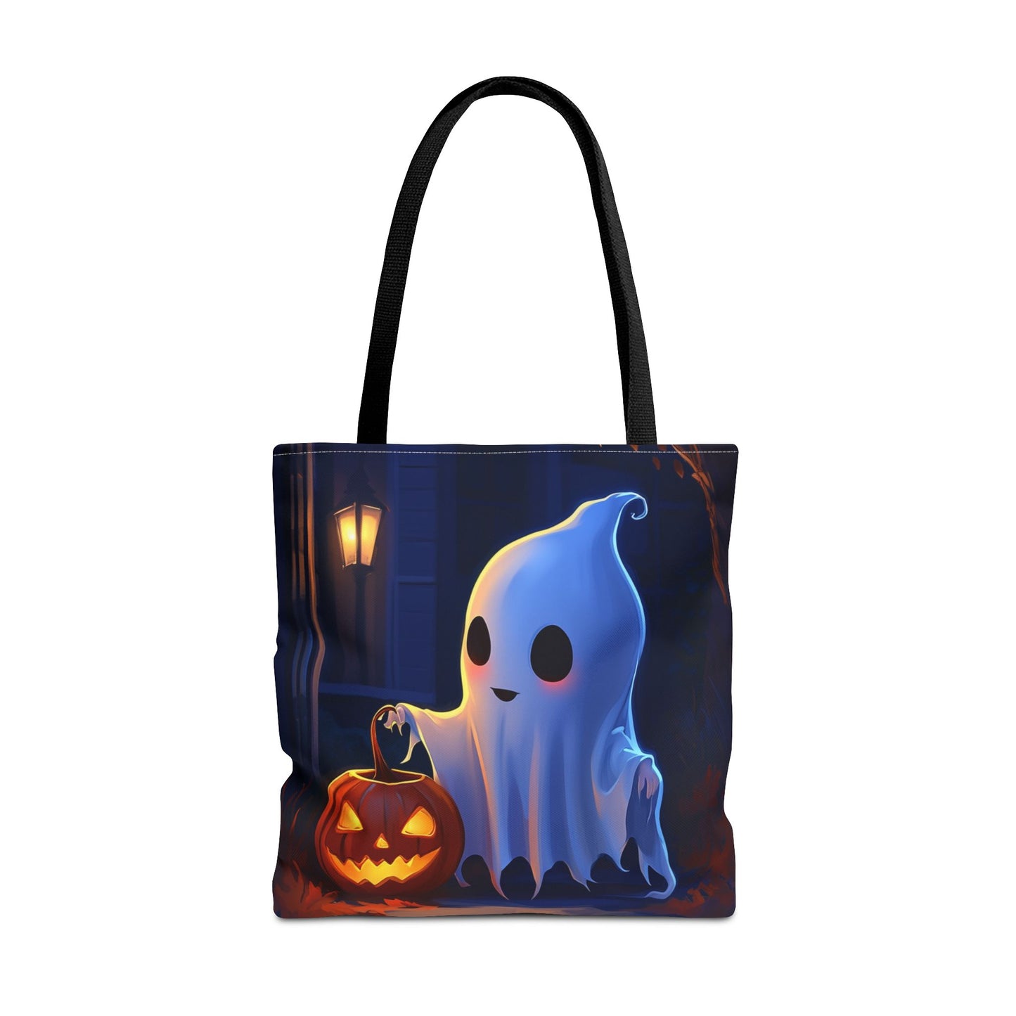 Cute Ghost Trick or Treating Tote Bag (AOP)