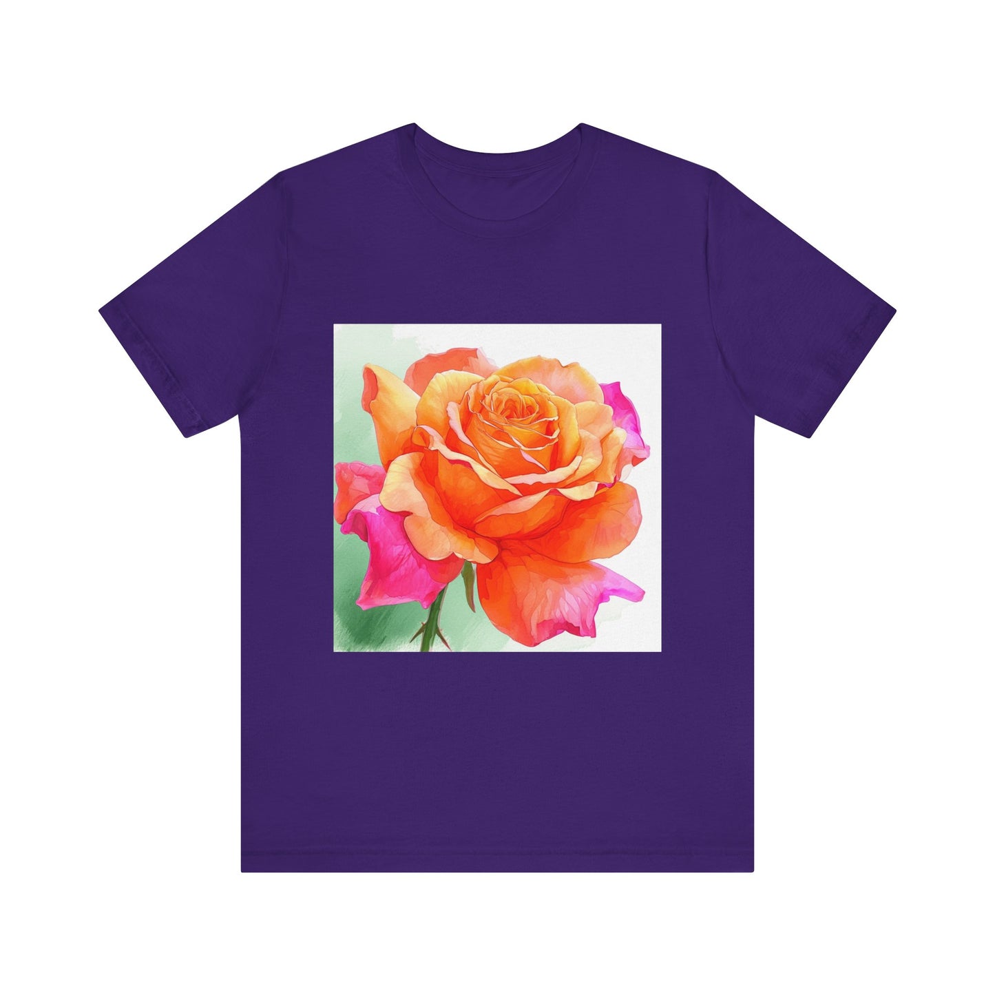 Radiant Rose Art Unisex Jersey Tee - Vibrant Rose Design