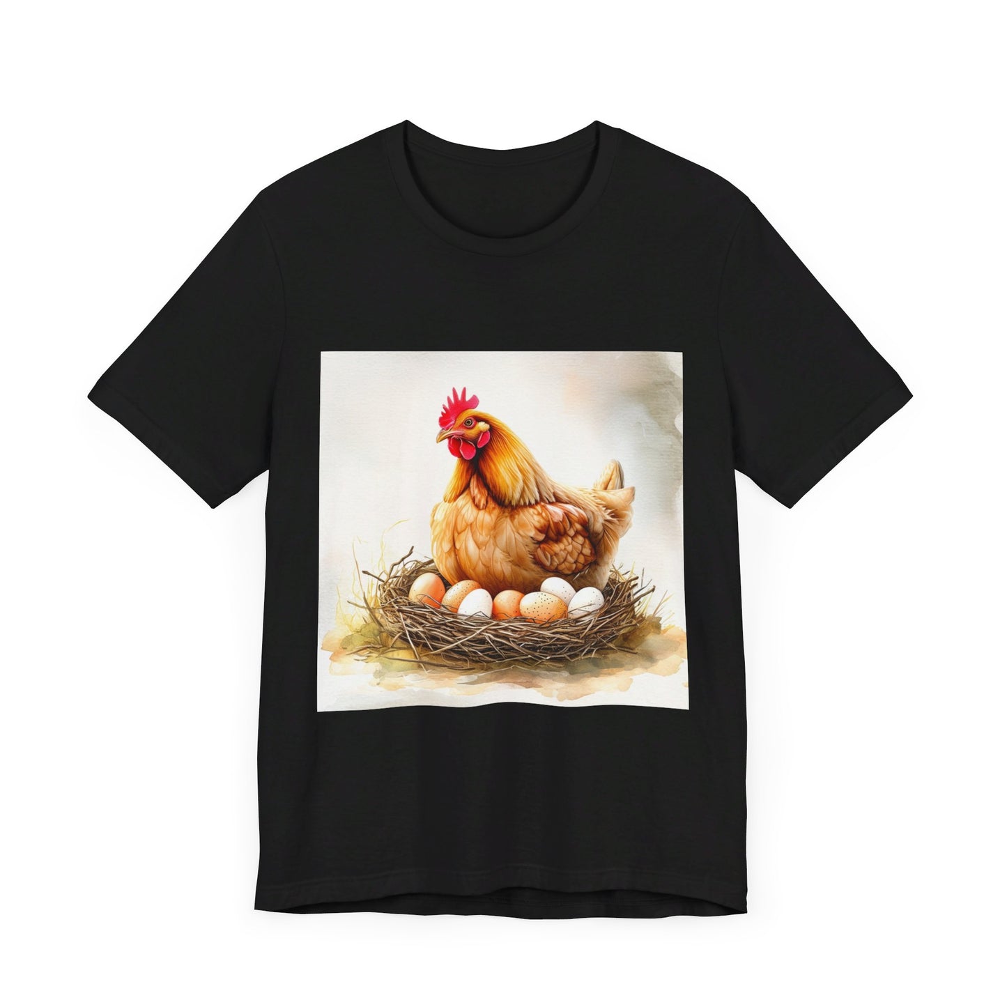 Hen Sitting on Eggs Unisex Jersey Short Sleeve Tee