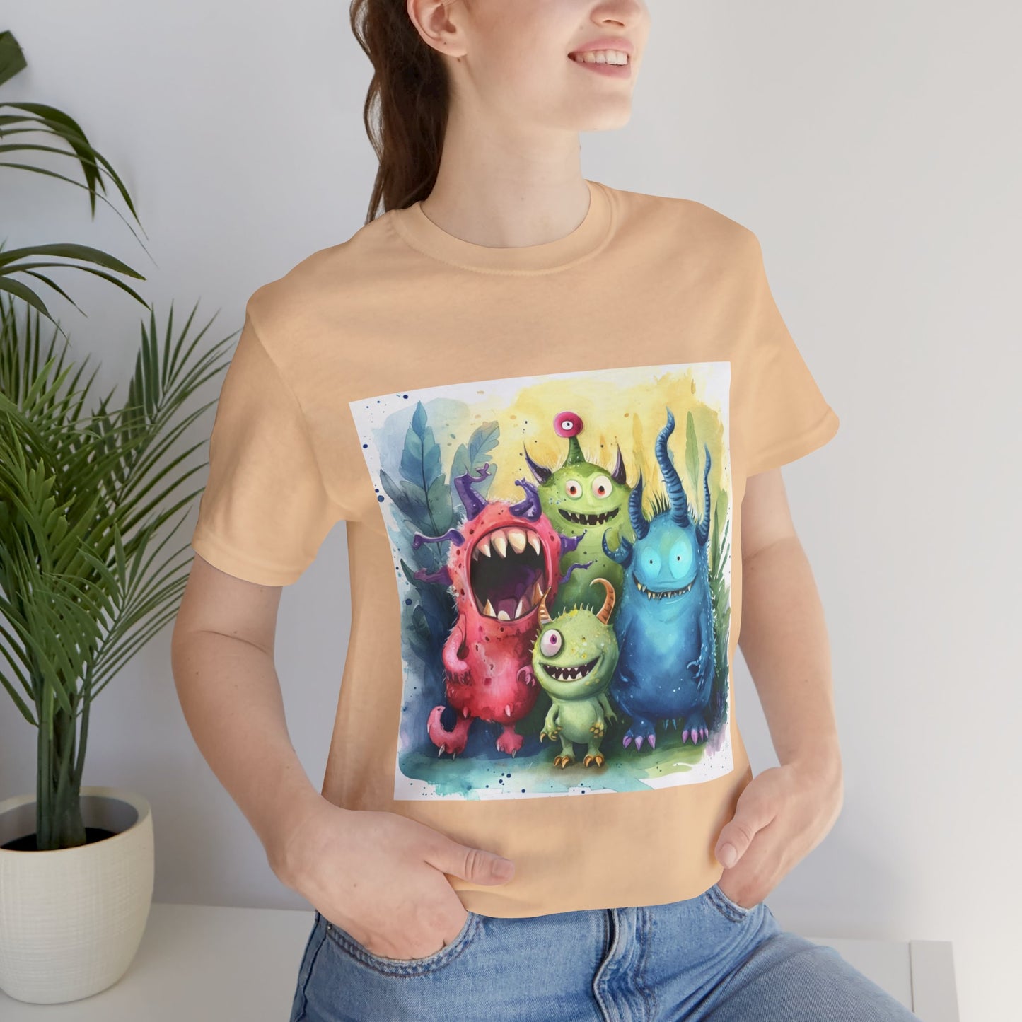 Cute Cartoon Monsters Unisex Jersey Short Sleeve Tee