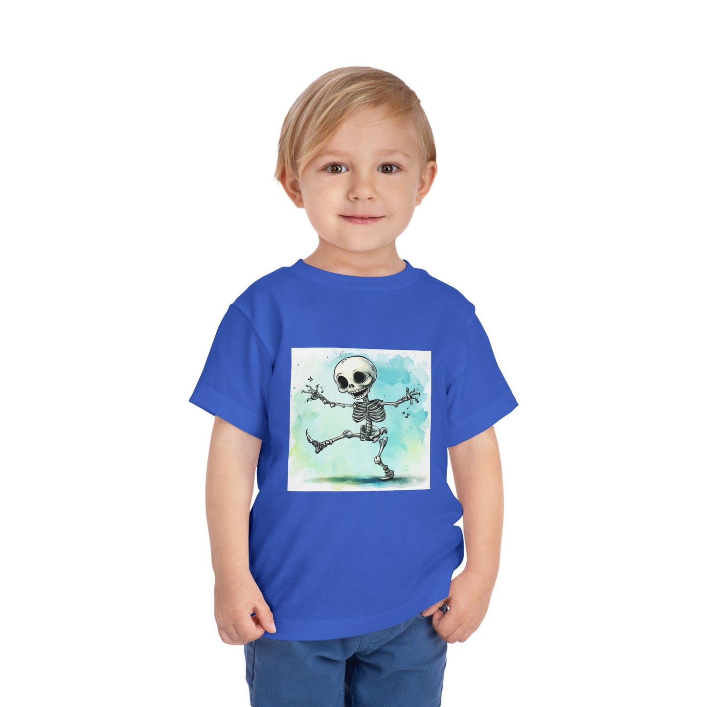 Cute Happy Skeleton Toddler Short Sleeve Tee