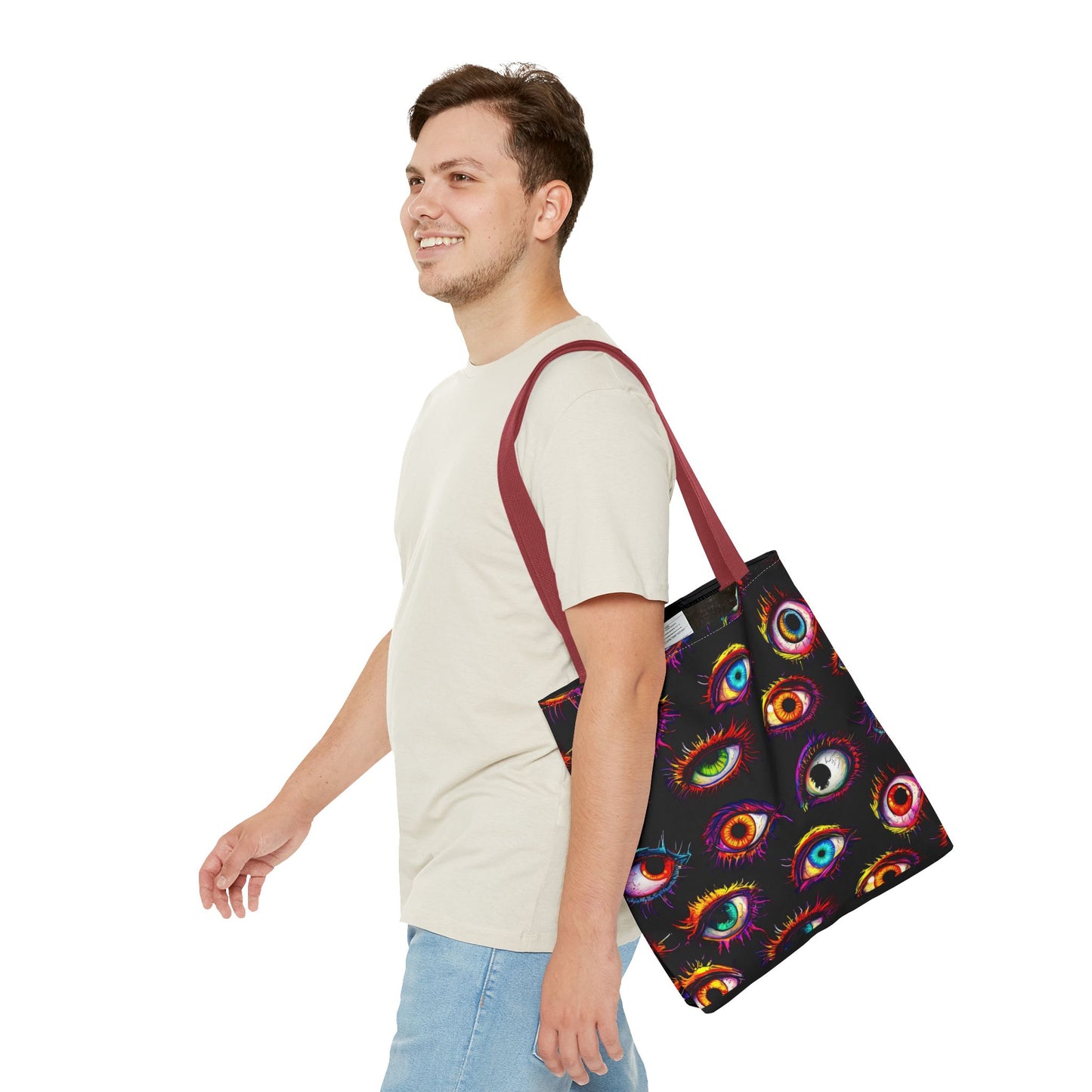 Colorful Spooky Eye Pattern Tote Bag (AOP)