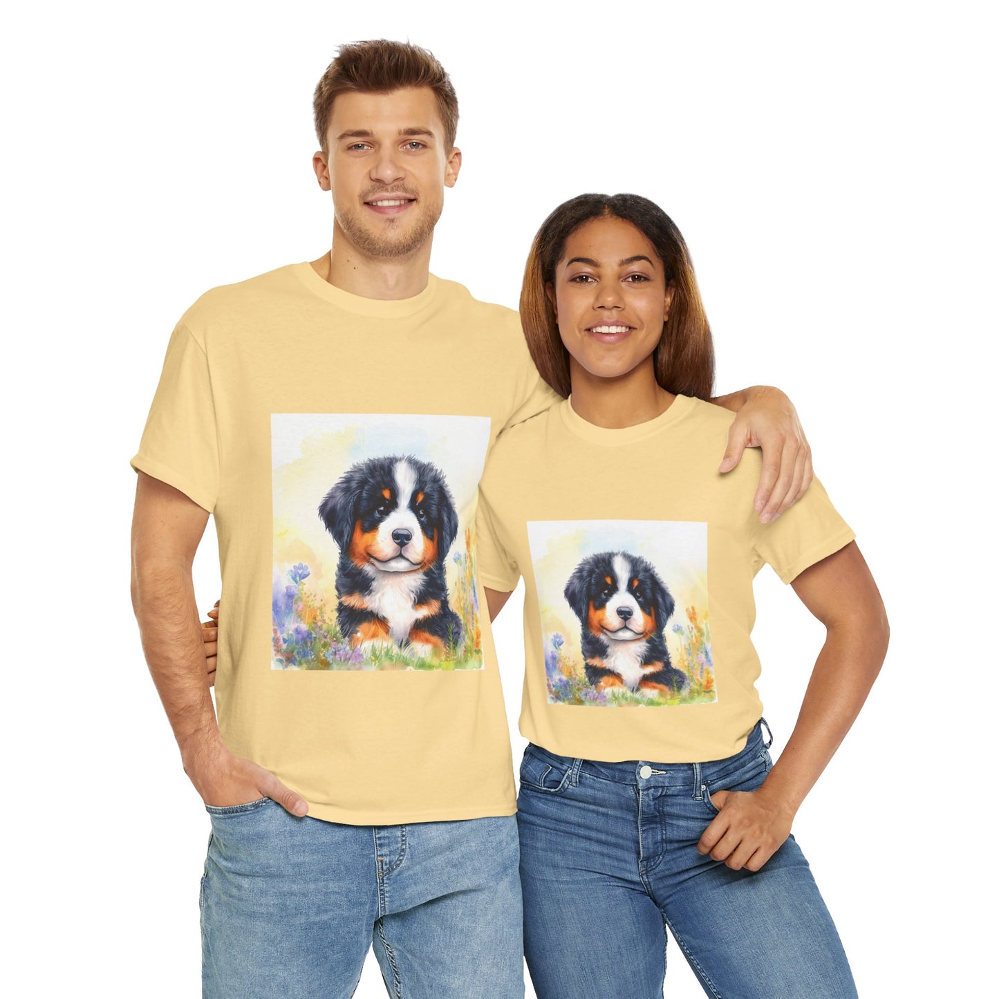 Bernese Mountain Dog Puppy Unisex Heavy Cotton Tee