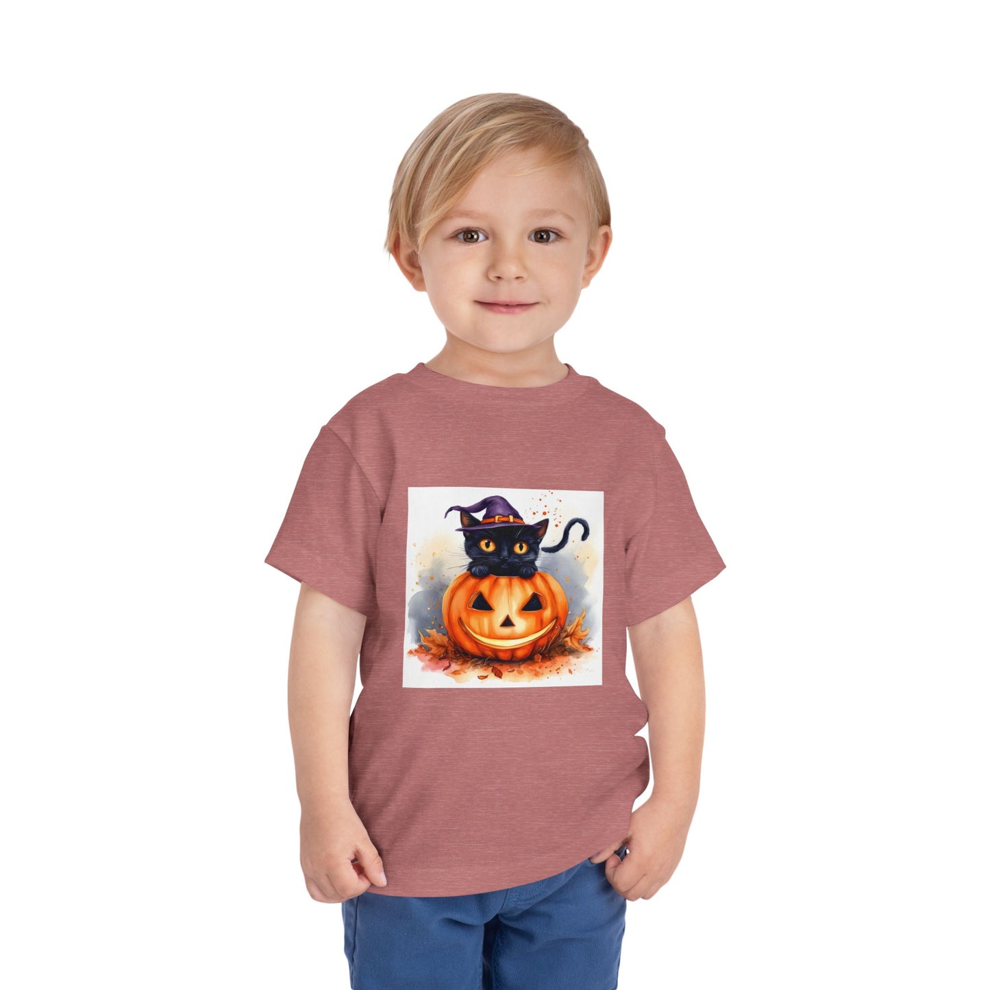 Halloween Cat Toddler Short Sleeve Tee