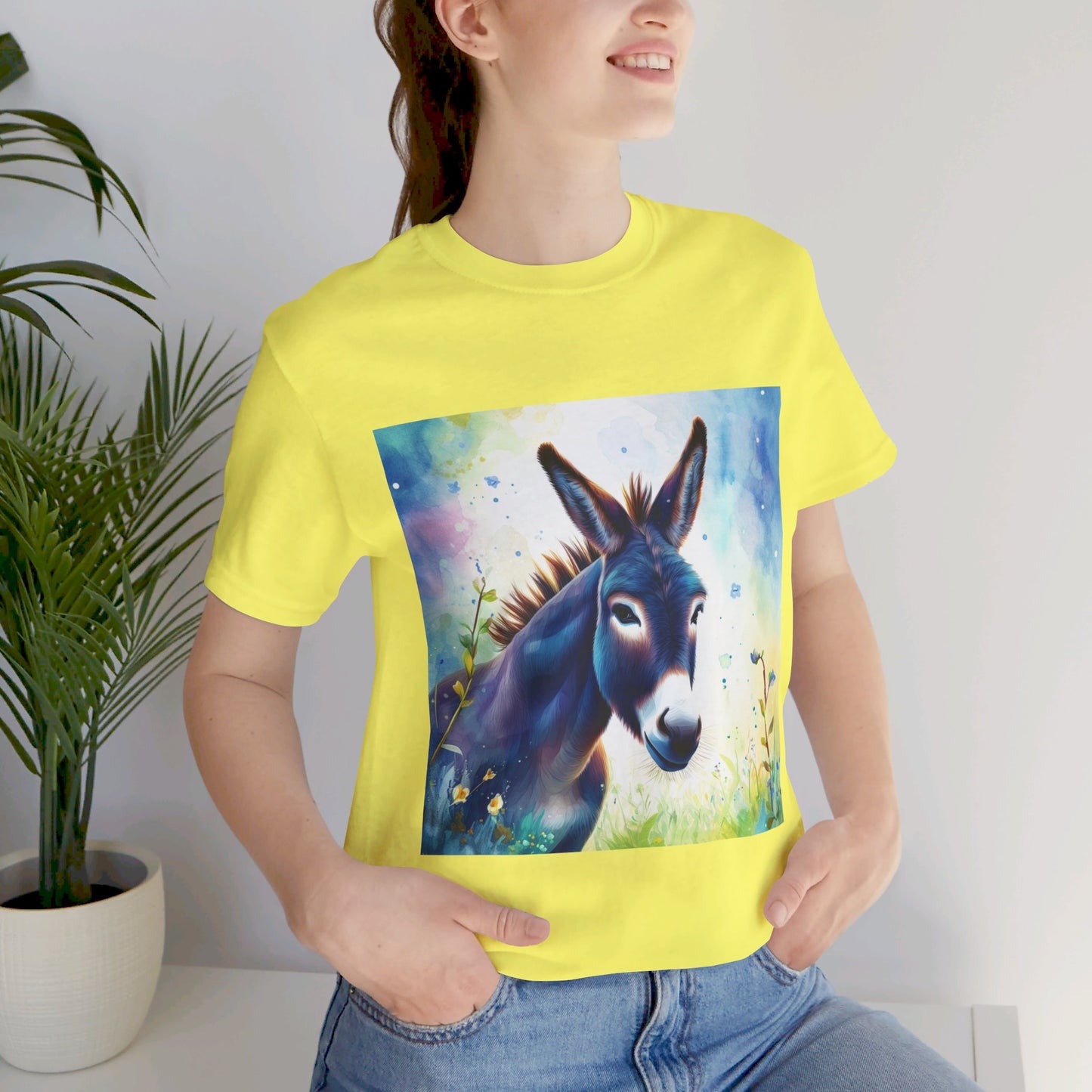 Cute Colorful Donkey Unisex Jersey Short Sleeve Tee